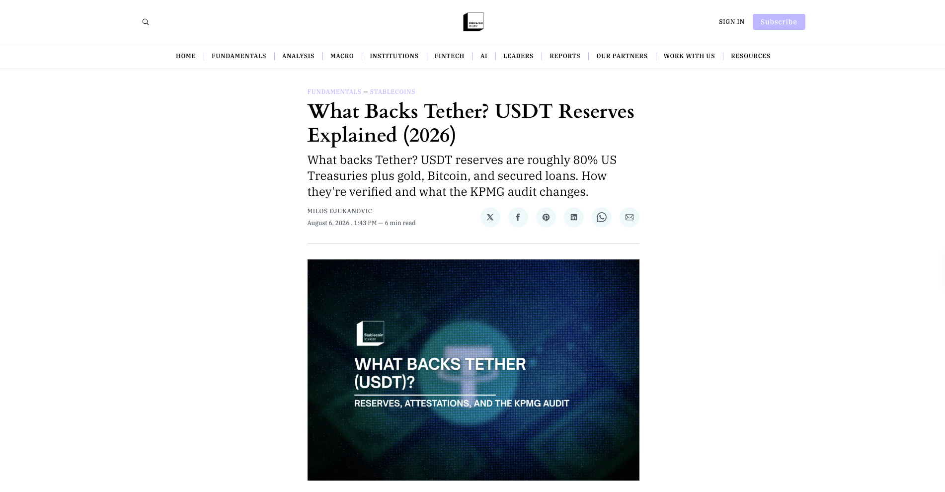 What Backs Tether? USDT Reserves Explained (2026)