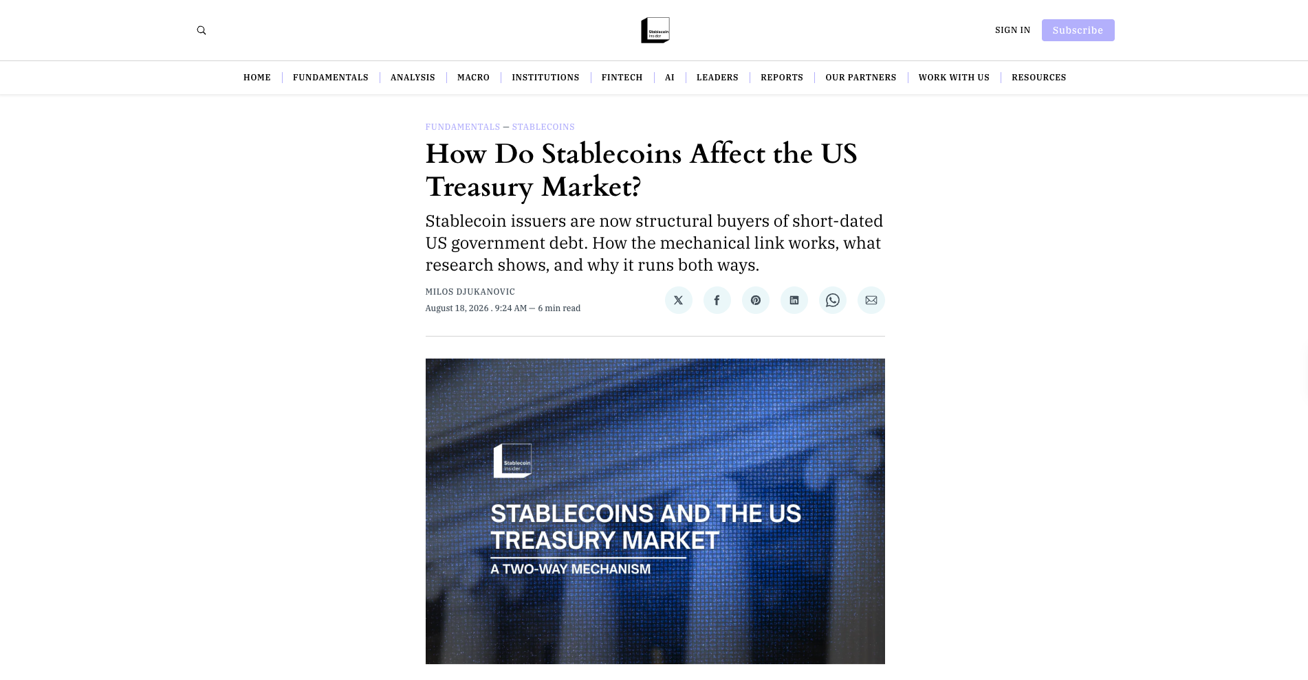 How Do Stablecoins Affect the US Treasury Market?