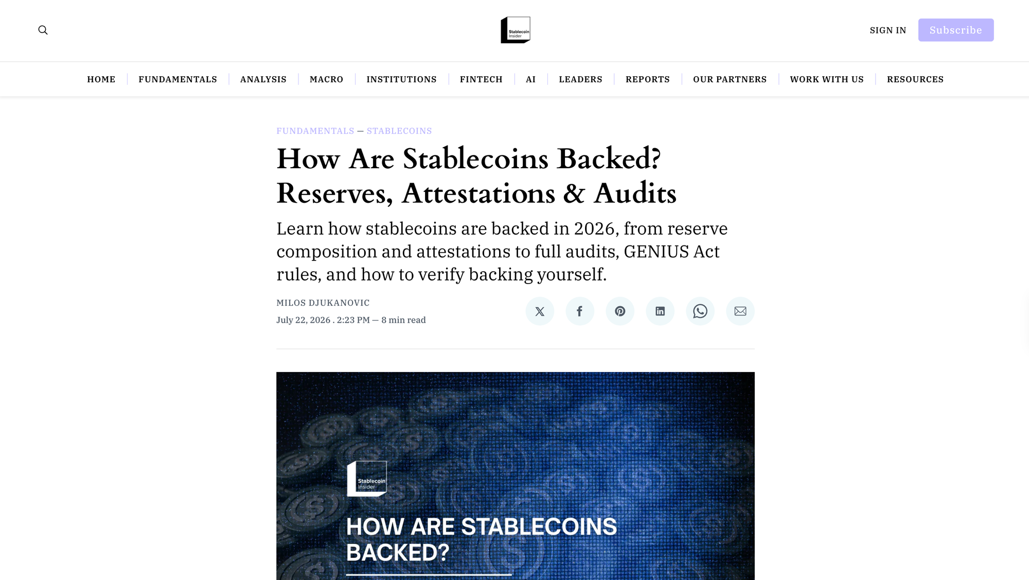 How Are Stablecoins Backed? Reserves, Attestations & Audits