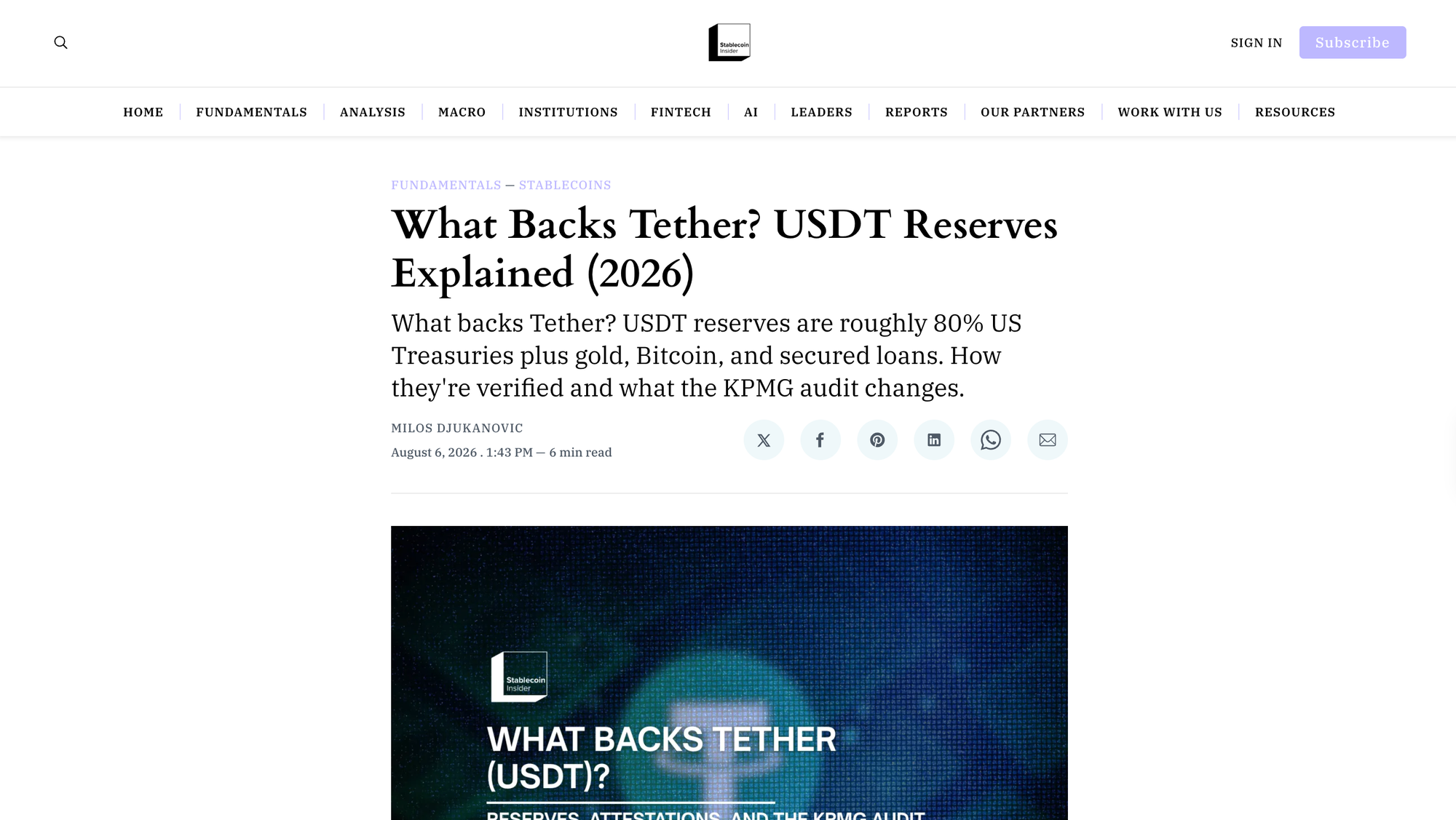 What Backs Tether? USDT Reserves Explained (2026)