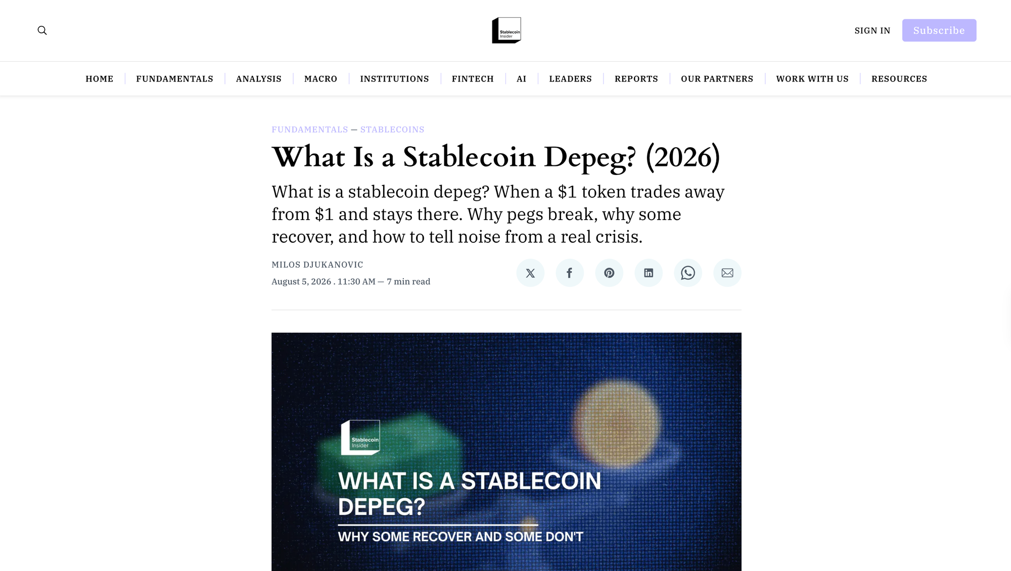 What Is a Stablecoin Depeg? (2026)