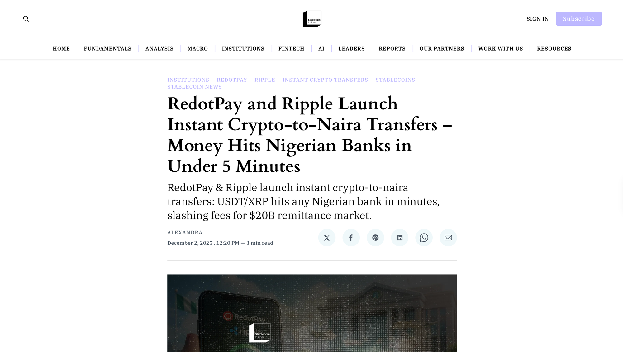 RedotPay and Ripple Launch Instant Crypto-to-Naira Transfers – Money Hits Nigerian Banks in Under 5 Minutes