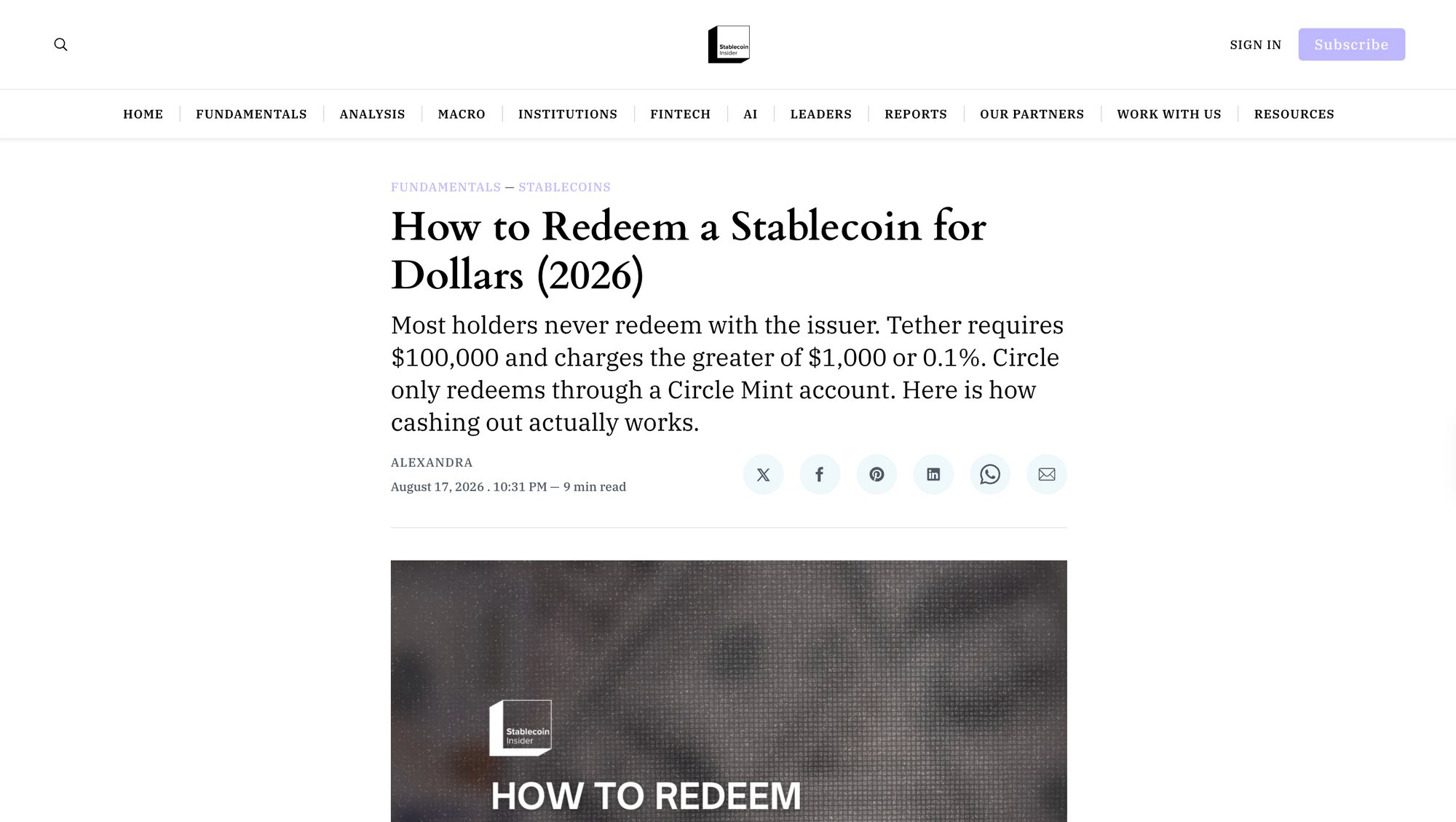 How to Redeem a Stablecoin for Dollars (2026)