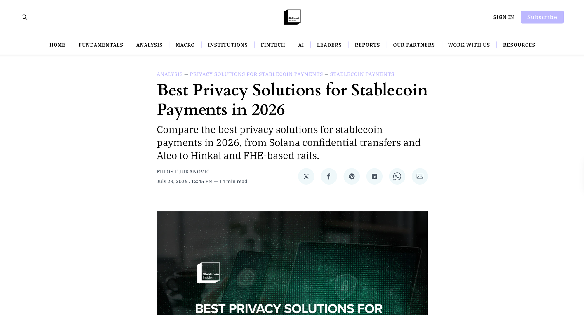 Best Privacy Solutions for Stablecoin Payments in 2026