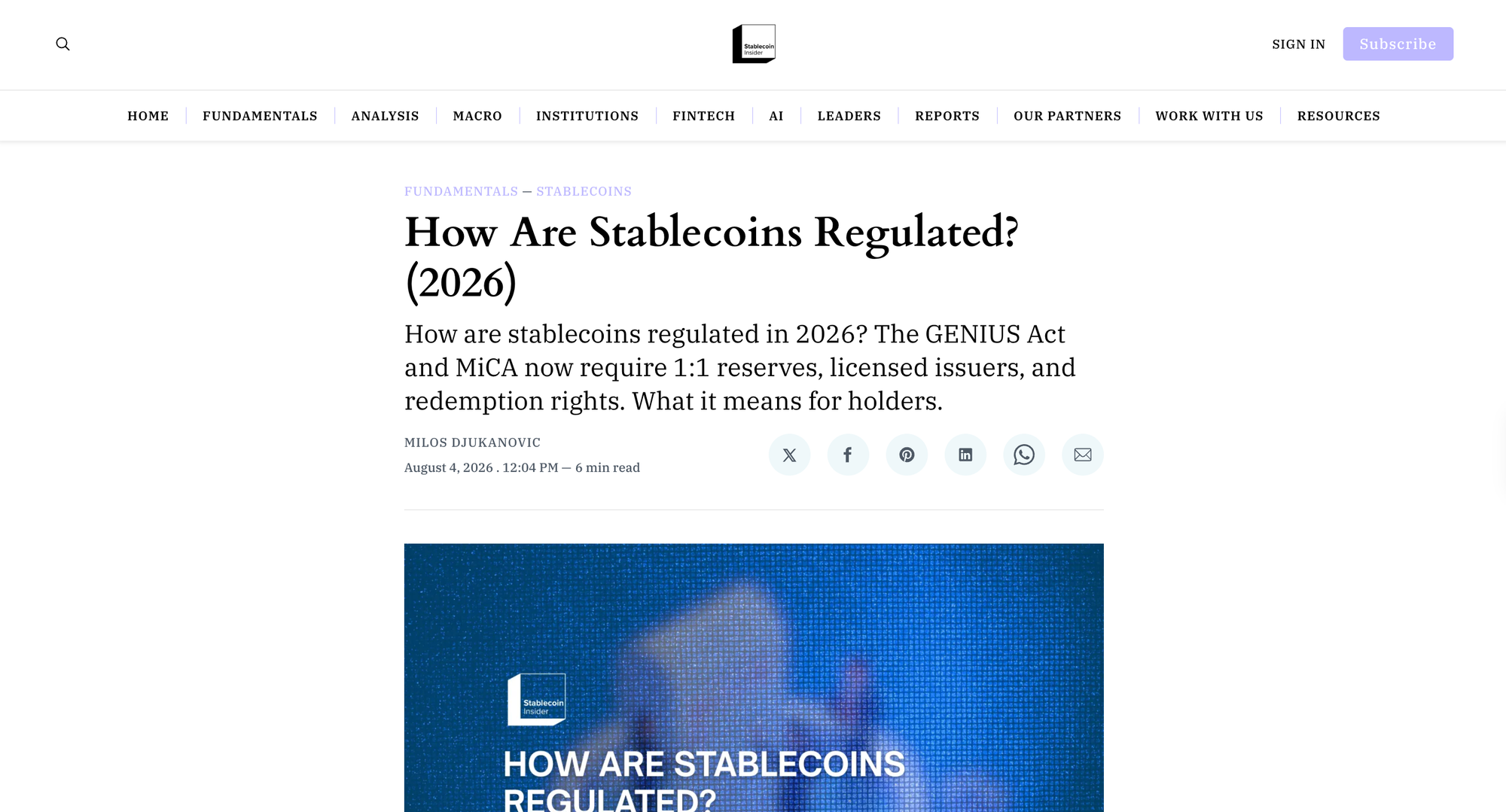 How Are Stablecoins Regulated? (2026)