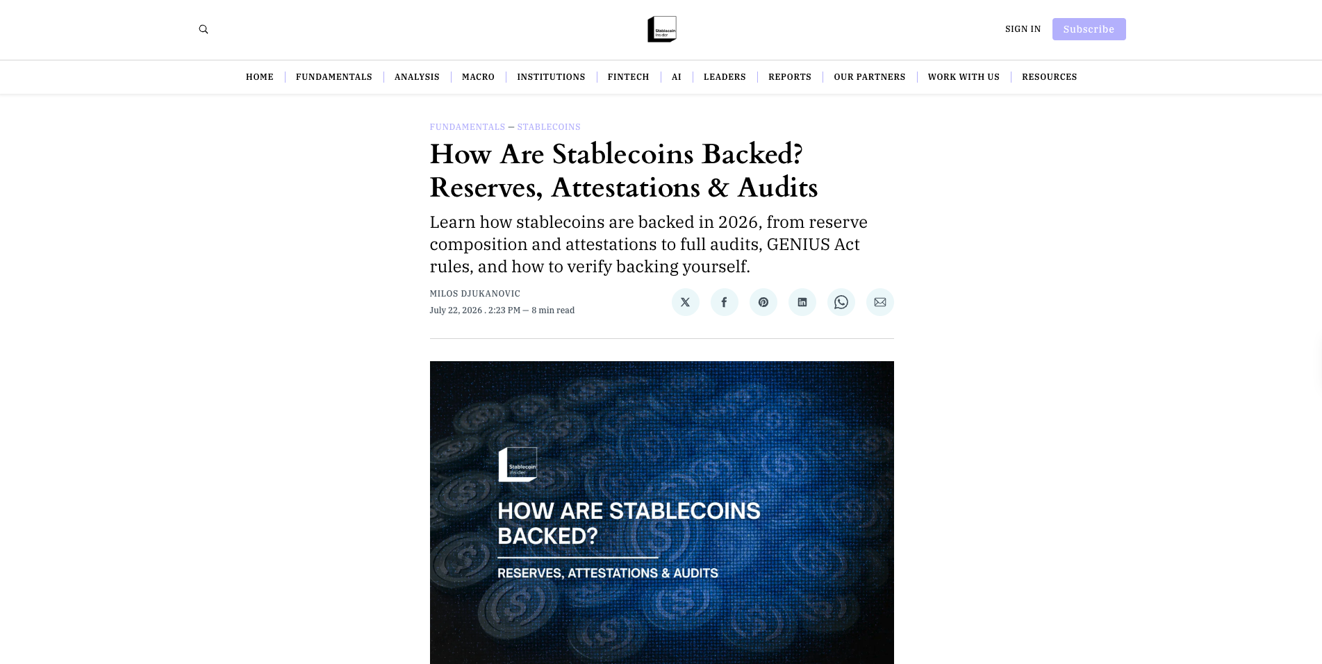 How Are Stablecoins Backed? Reserves, Attestations & Audits