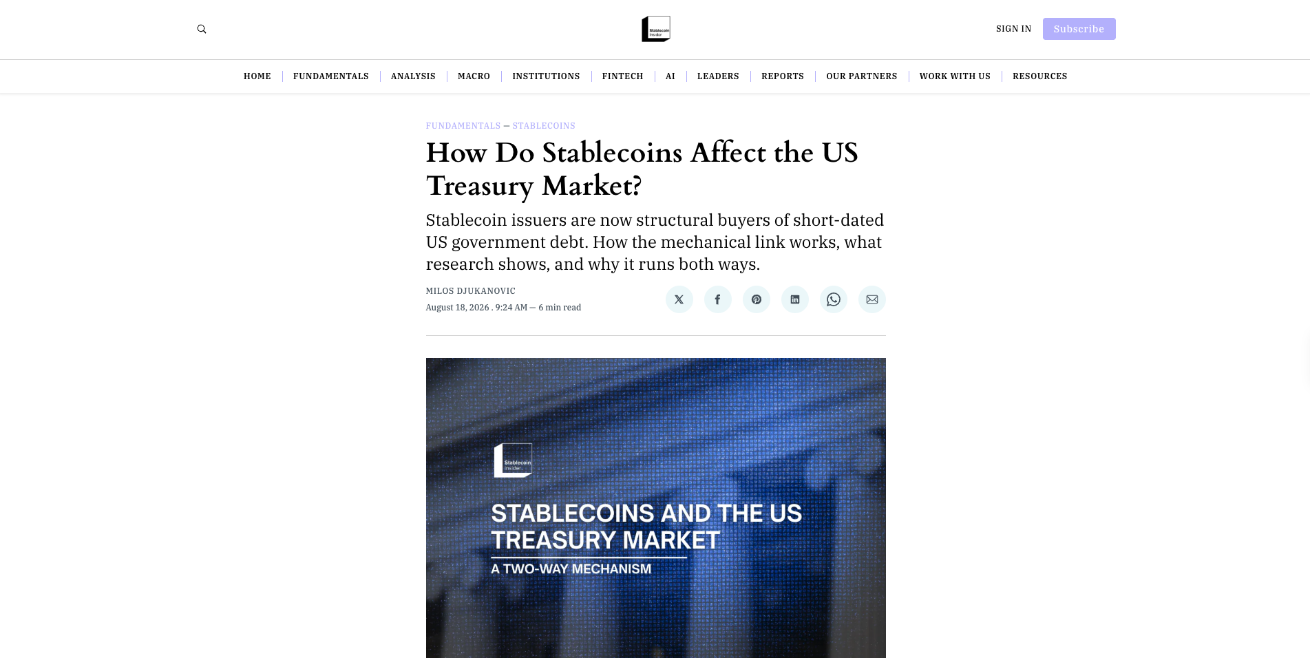 How Do Stablecoins Affect the US Treasury Market?