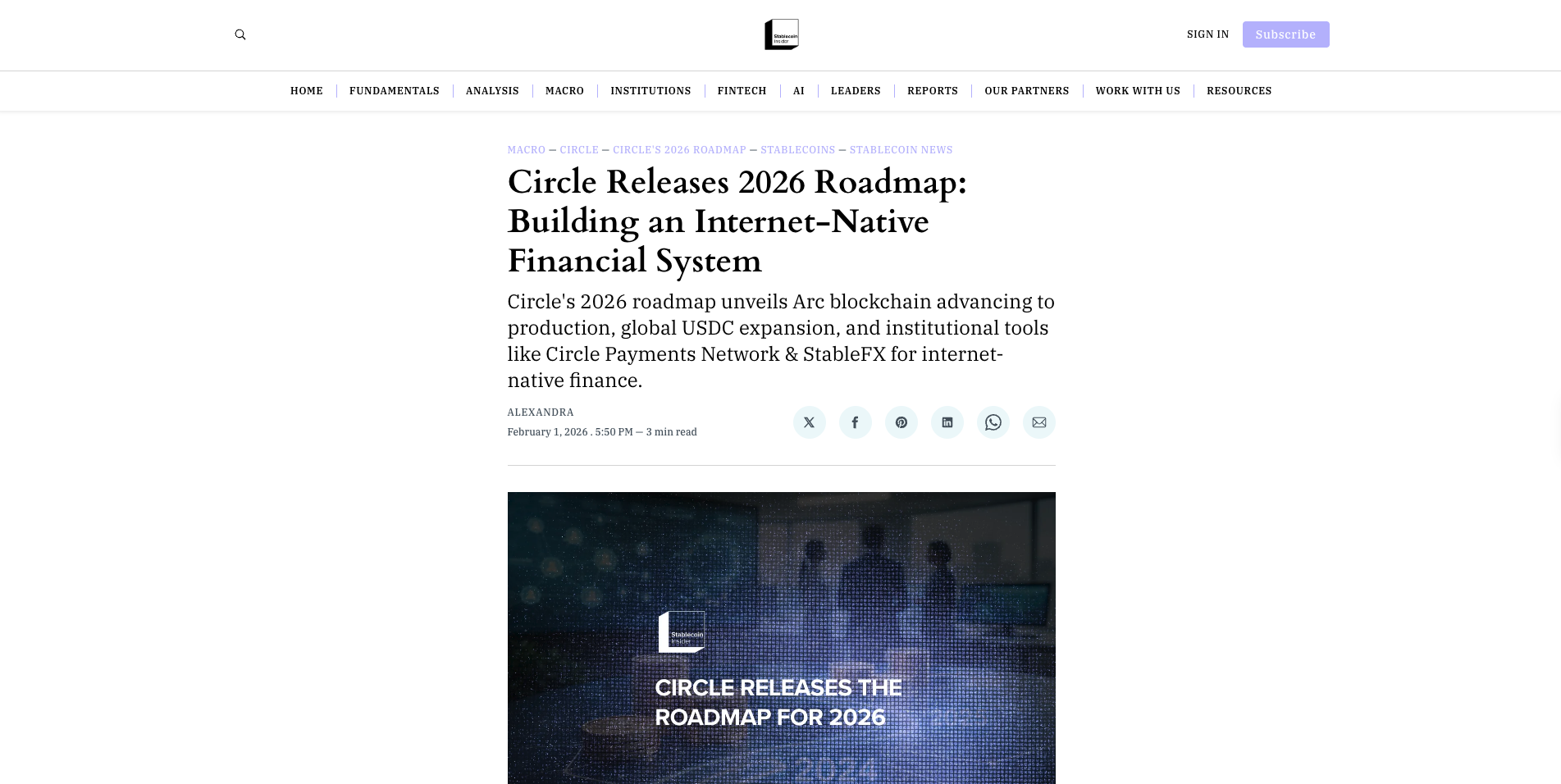 Circle Releases 2026 Roadmap: Building an Internet-Native Financial System