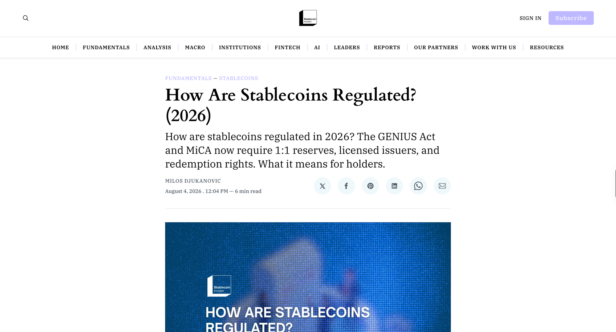 How Are Stablecoins Regulated? (2026)