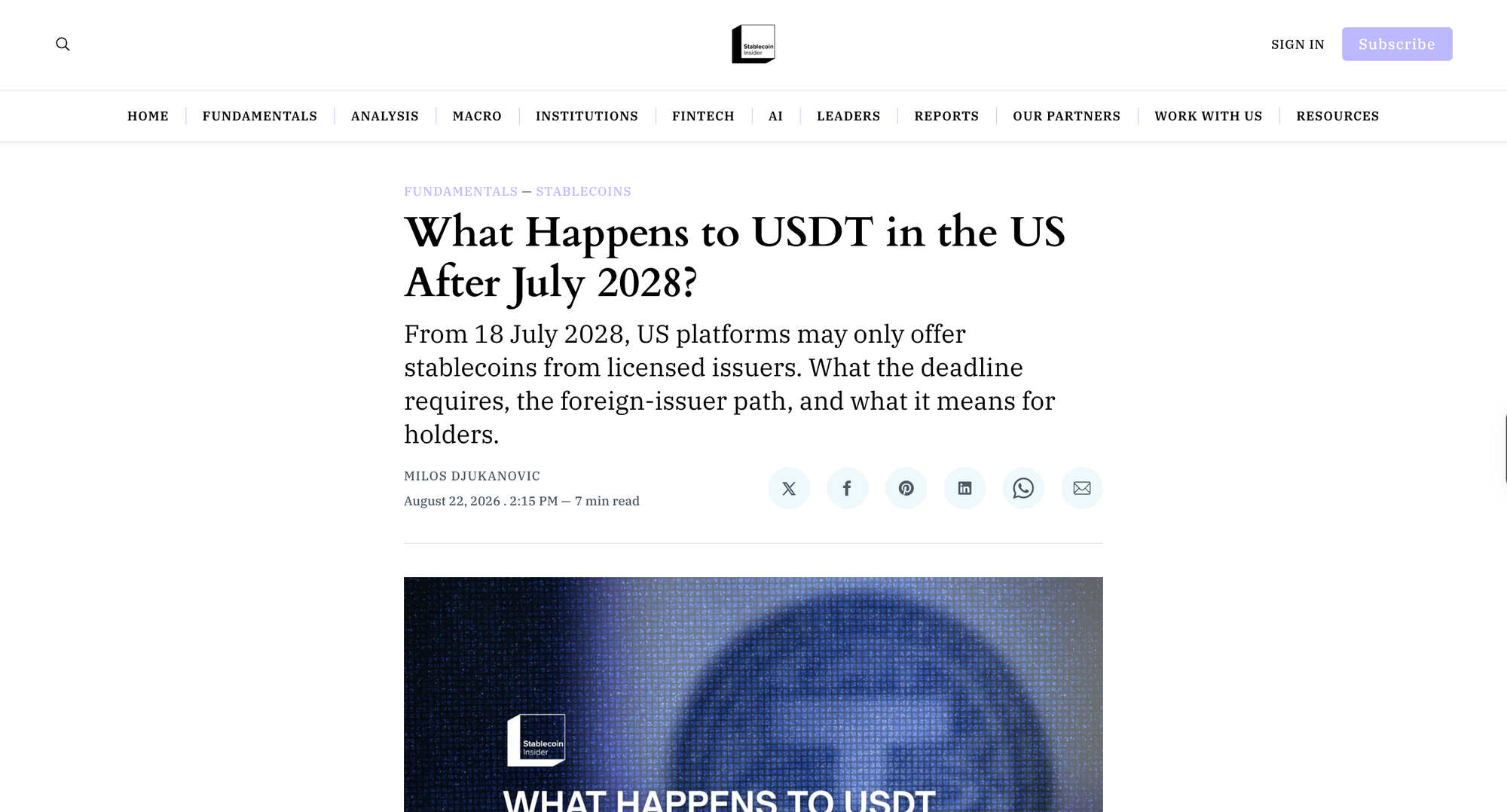 What Happens to USDT in the US After July 2028?