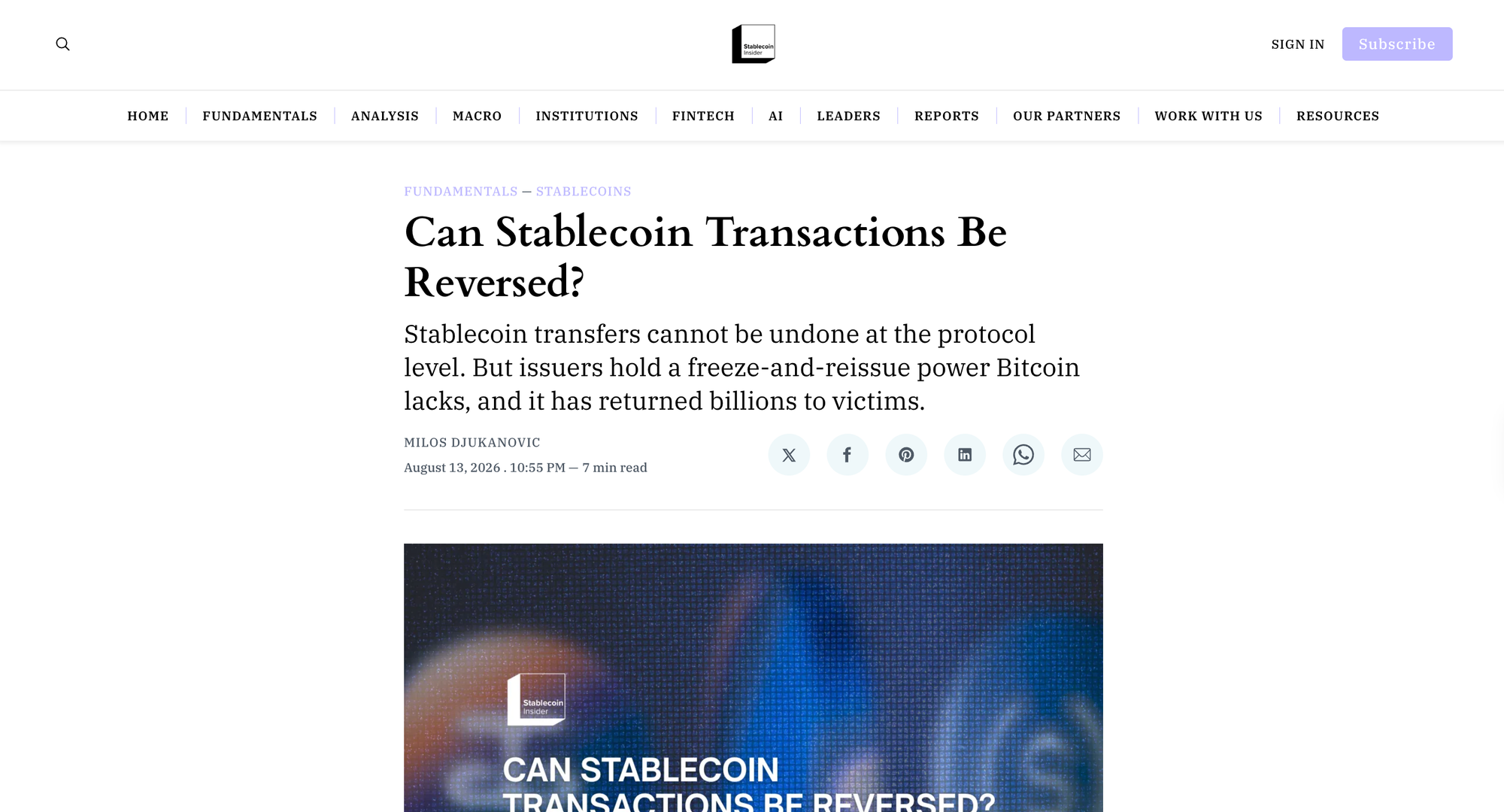 Can Stablecoin Transactions Be Reversed?