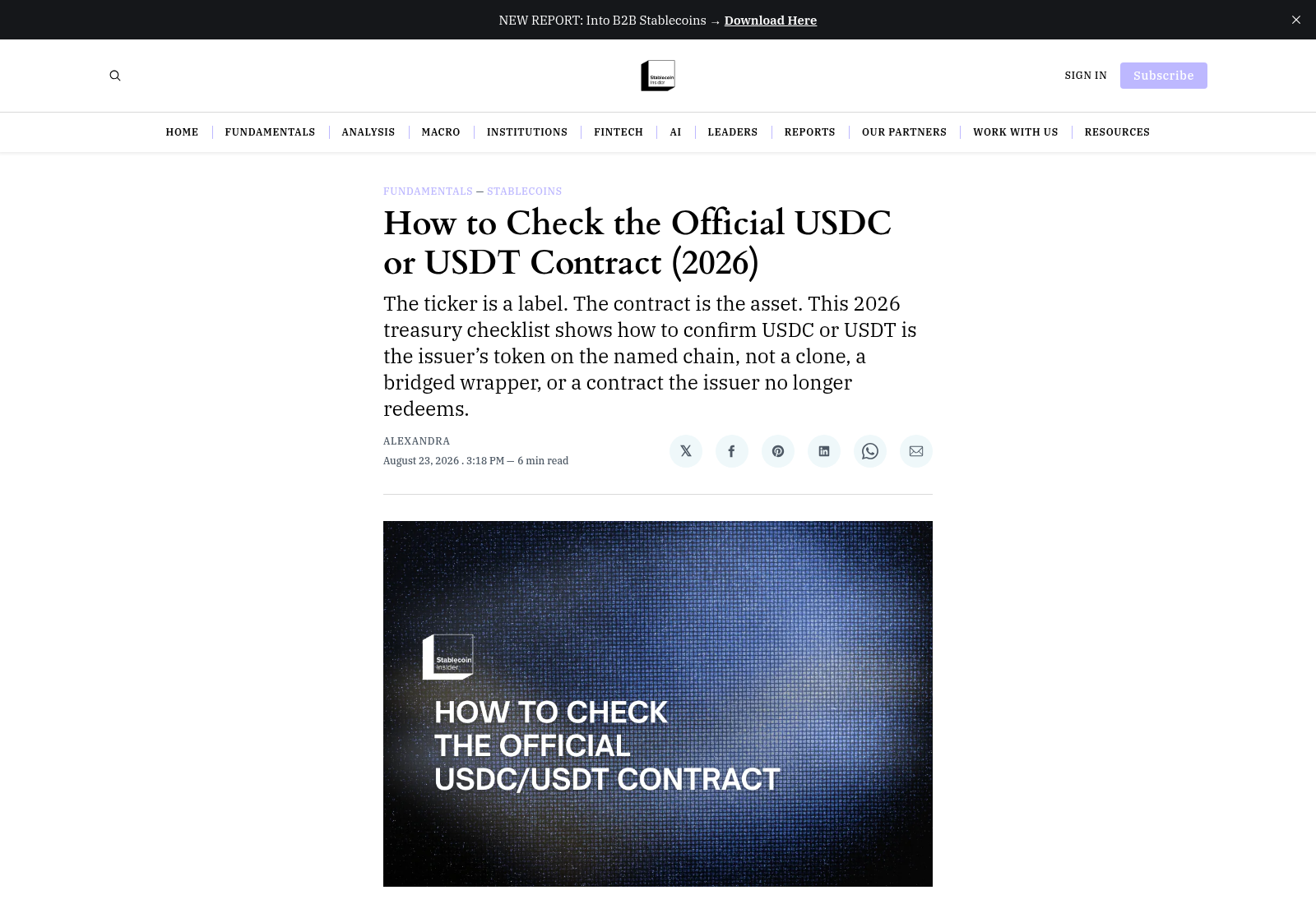How to Check the Official USDC or USDT Contract