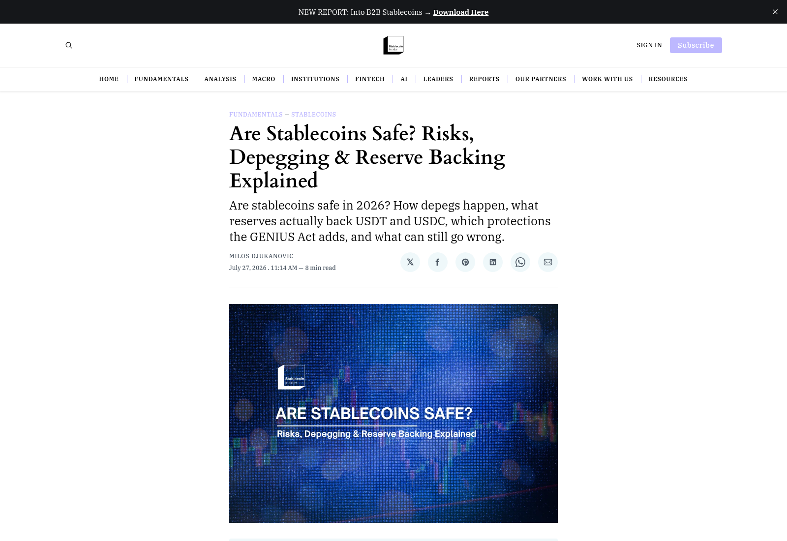 Stablecoin Risks