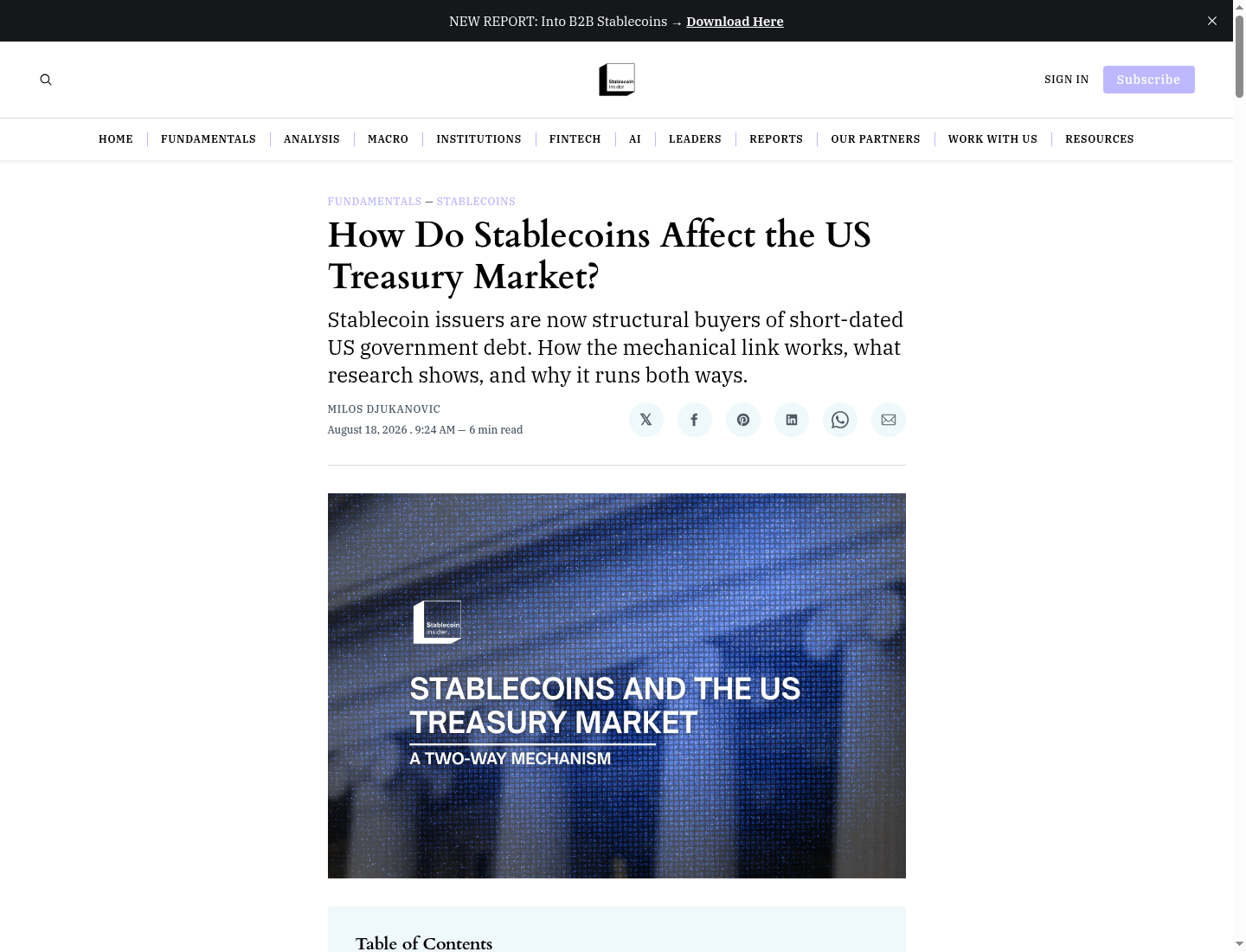 How Do Stablecoins Affect the US Treasury Market?