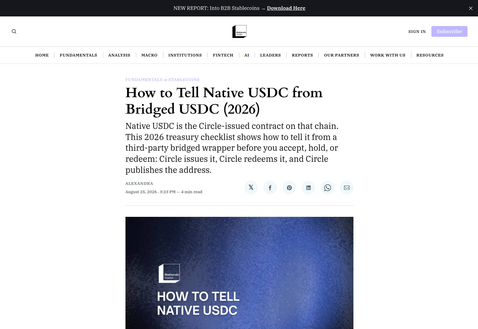 How to Tell Native USDC from Bridged USDC