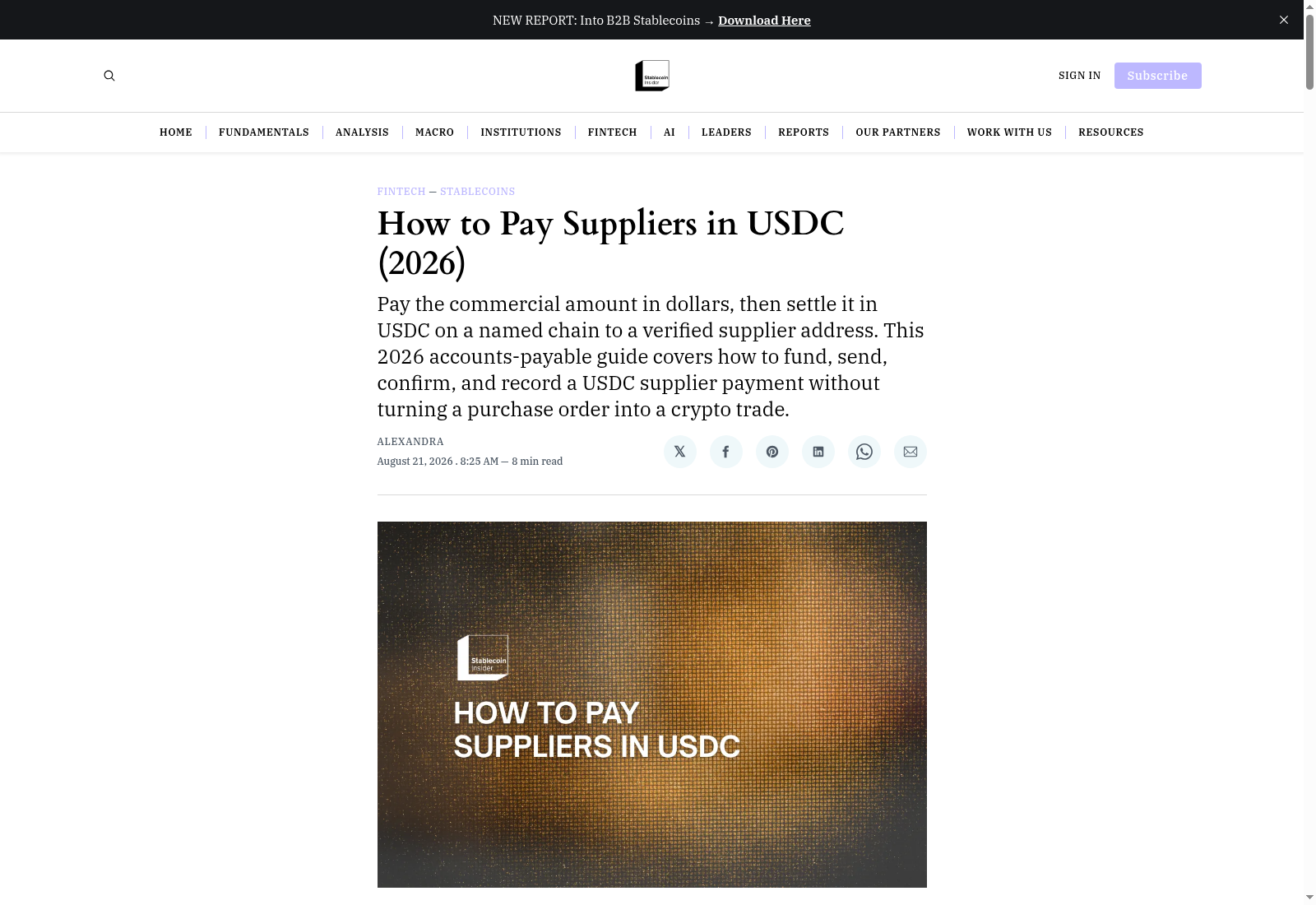 How to Pay Suppliers in USDC (2026)