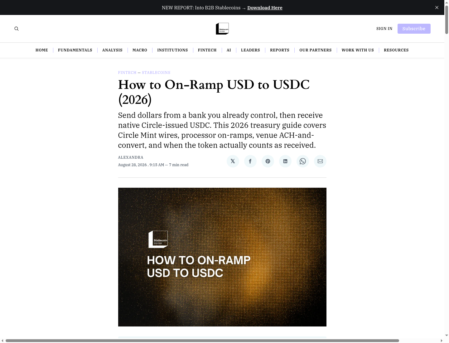 How to On-Ramp USD to USDC (2026)