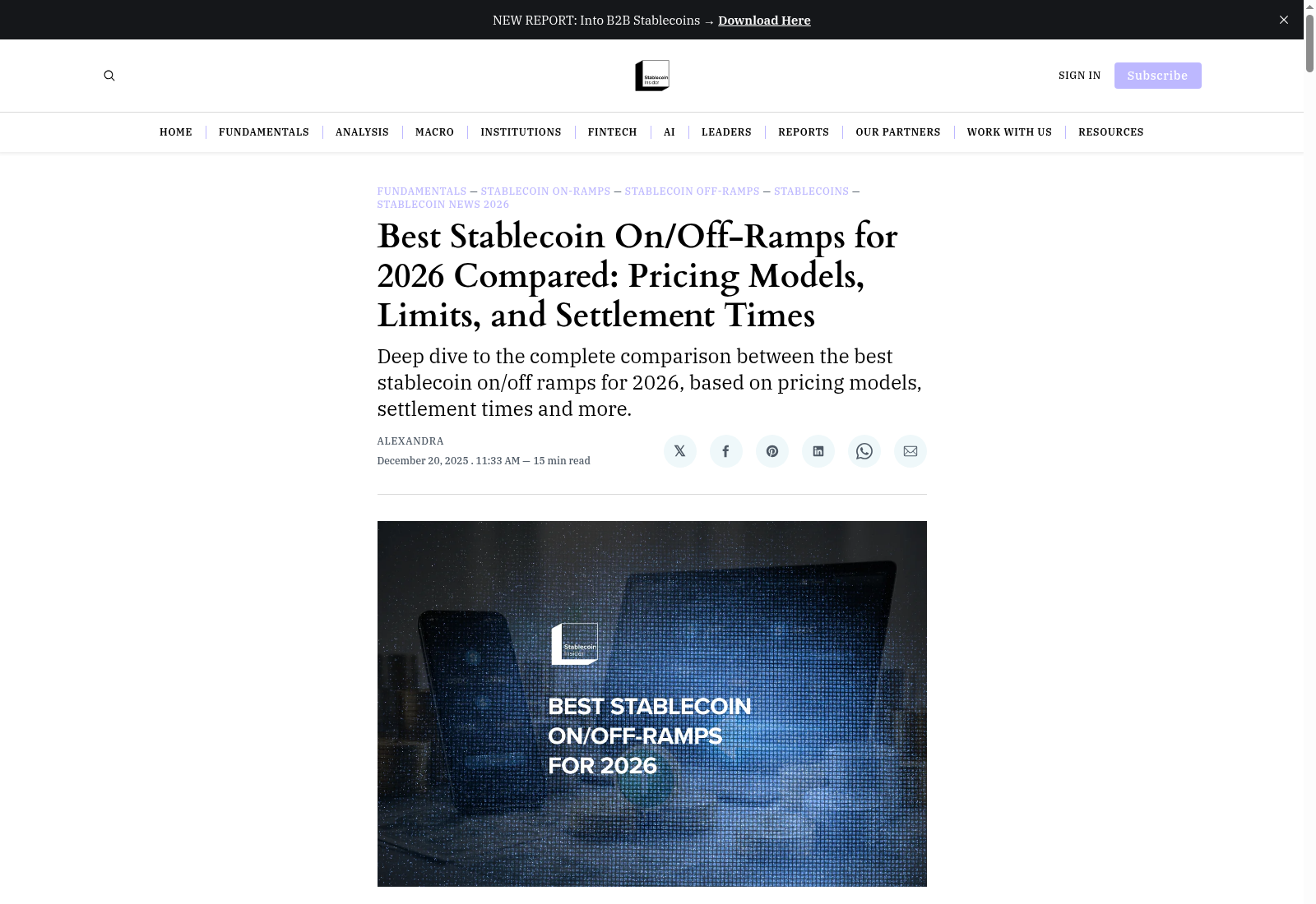 Best Stablecoin On/Off-Ramps