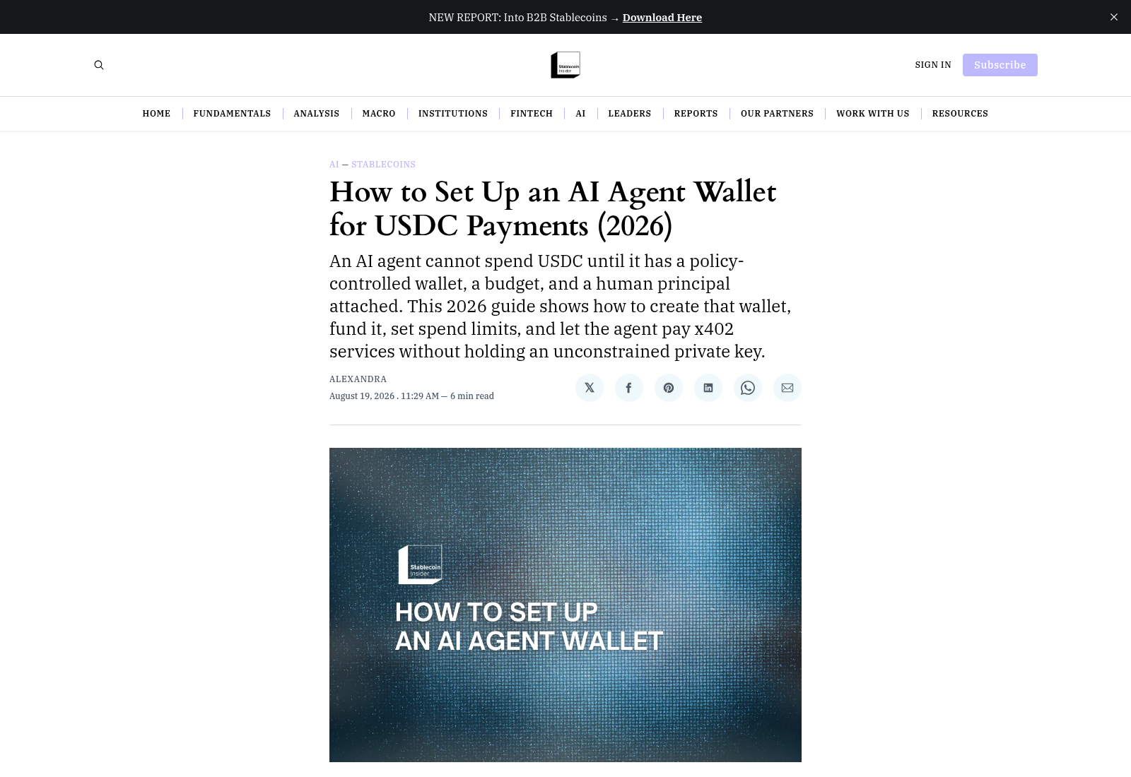 How to Set Up an AI Agent Wallet for USDC Payments