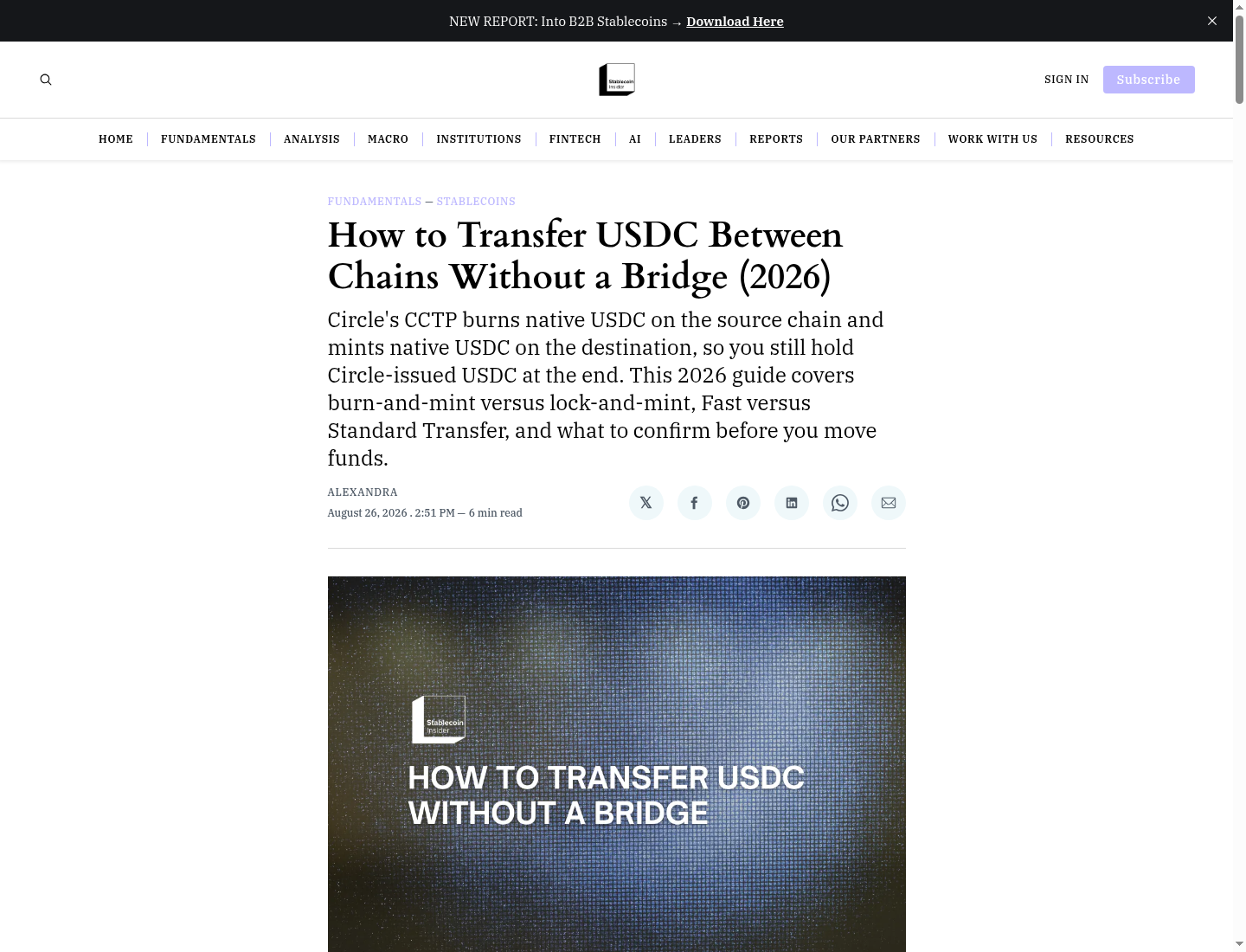 How to Transfer USDC Between Chains Without a Bridge (2026)