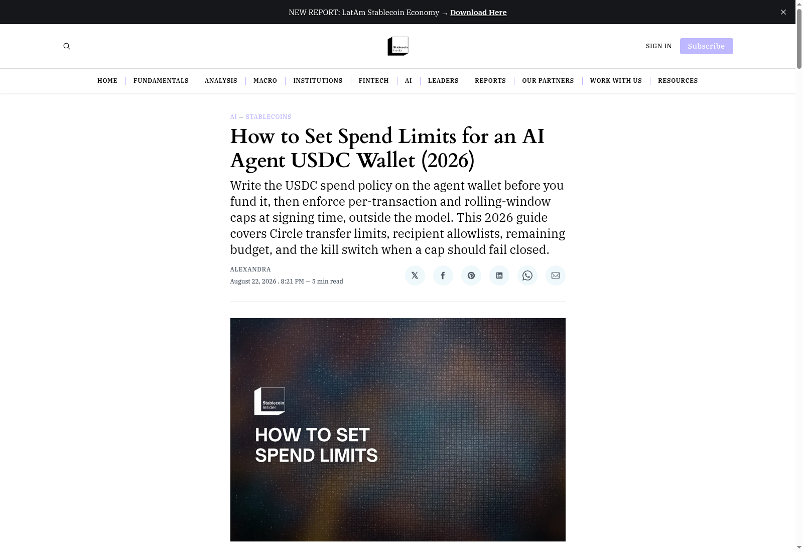 How to Set Spend Limits for an AI Agent USDC Wallet (2026)