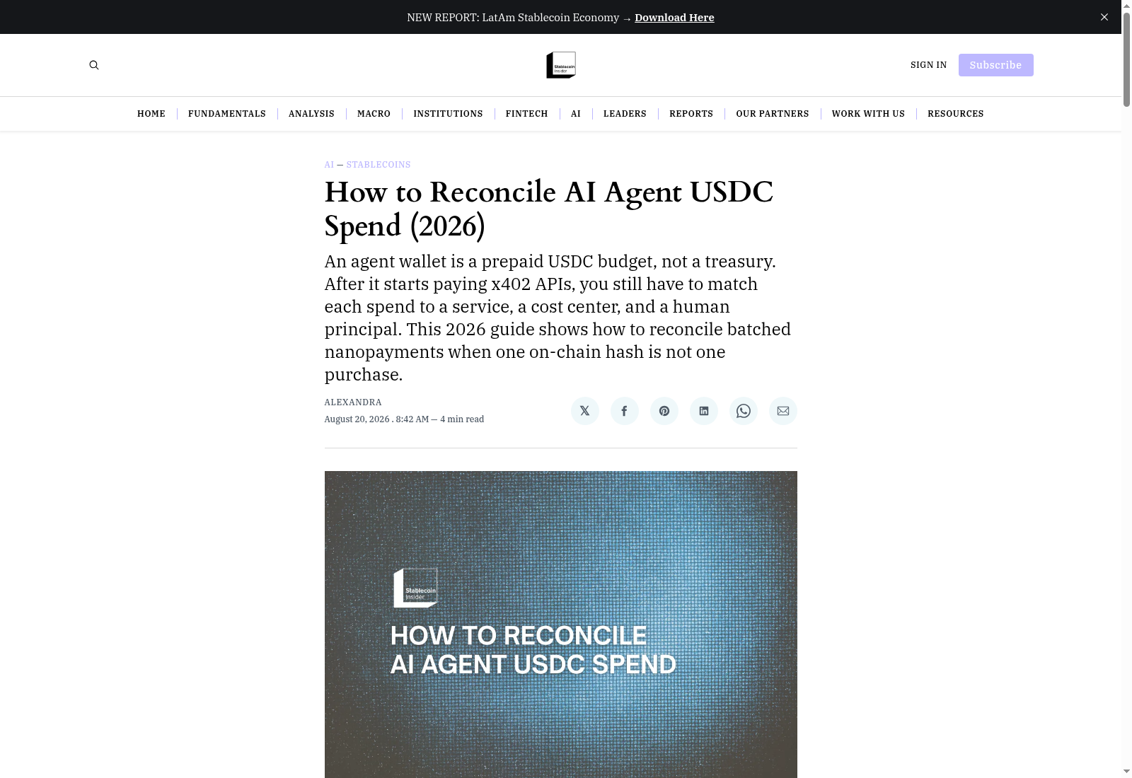 How to Reconcile AI Agent USDC Spend (2026)