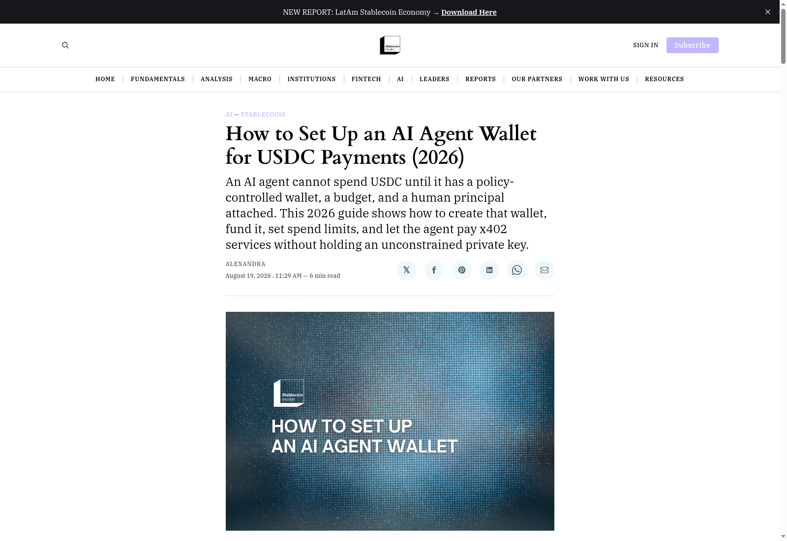 How to Set Up an AI Agent Wallet for USDC Payments (2026)