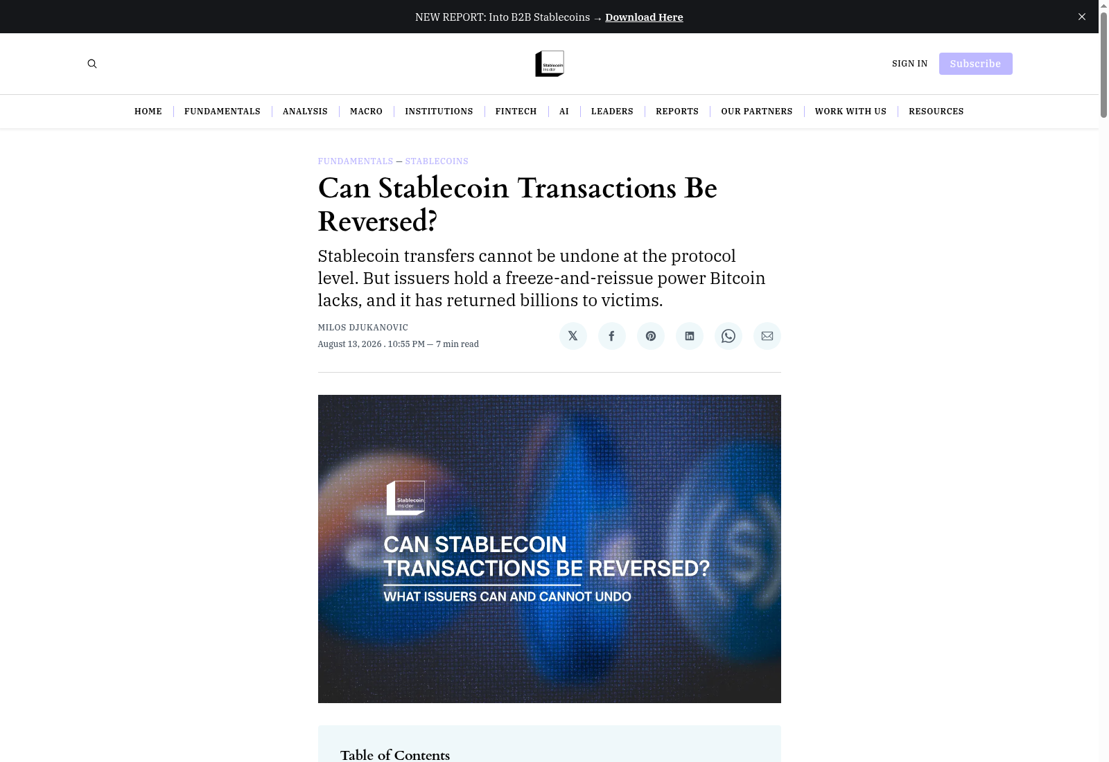 Can Stablecoin Transactions Be Reversed