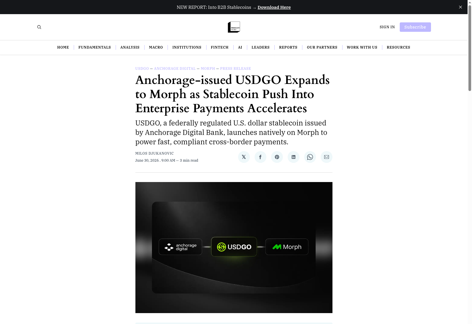 USDGO Expands to Morph
