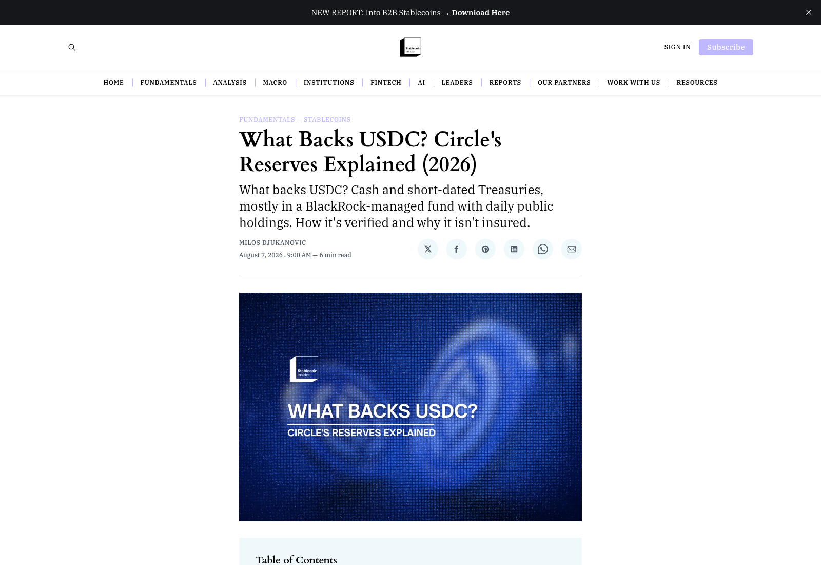 What Backs USDC