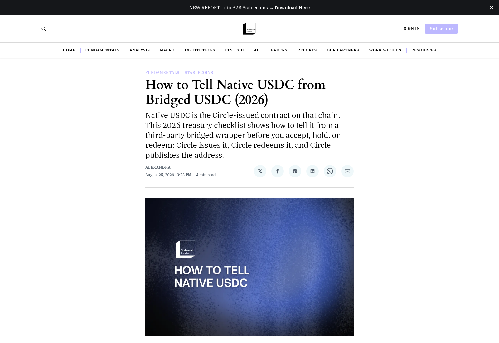 How to Tell Native USDC from Bridged USDC
