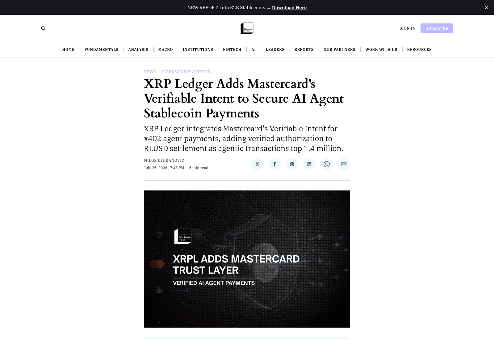 XRPL Mastercard Verifiable Intent