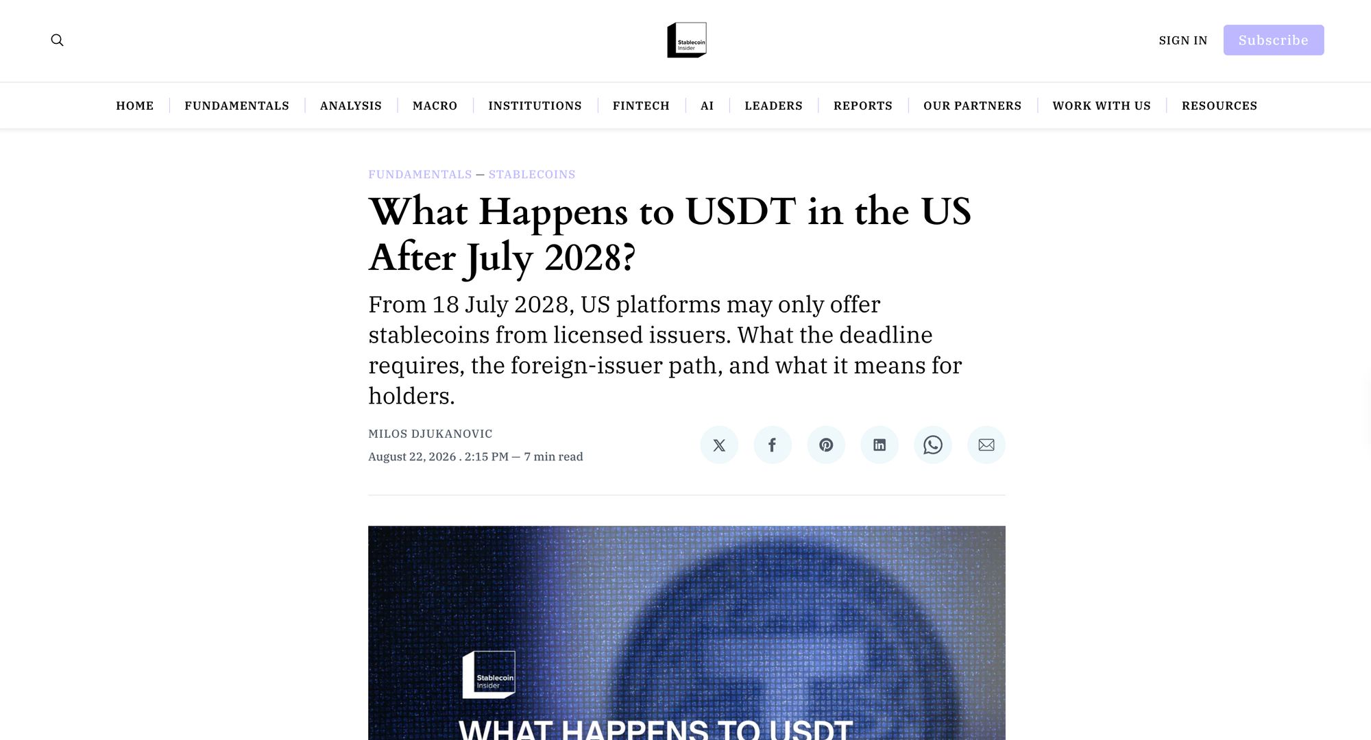 What Happens to USDT in the US After July 2028?