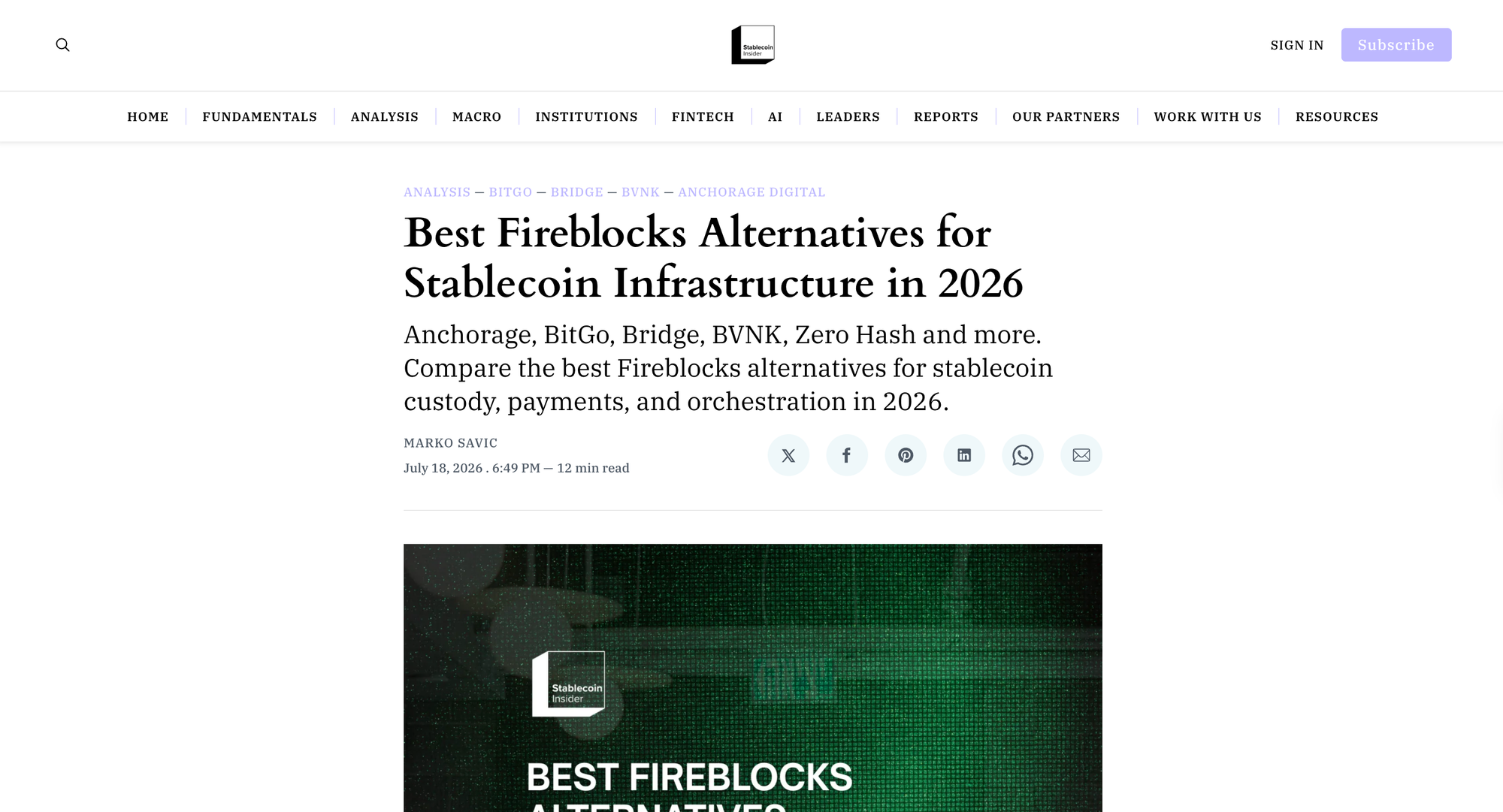 Best Fireblocks Alternatives for Stablecoin Infrastructure in 2026