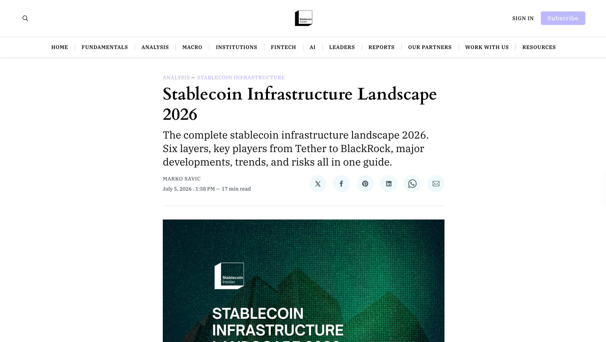 Stablecoin Infrastructure Landscape 2026