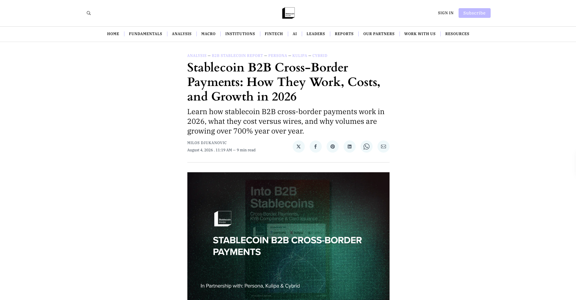 Stablecoin B2B Cross-Border Payments: How They Work, Costs, and Growth in 2026