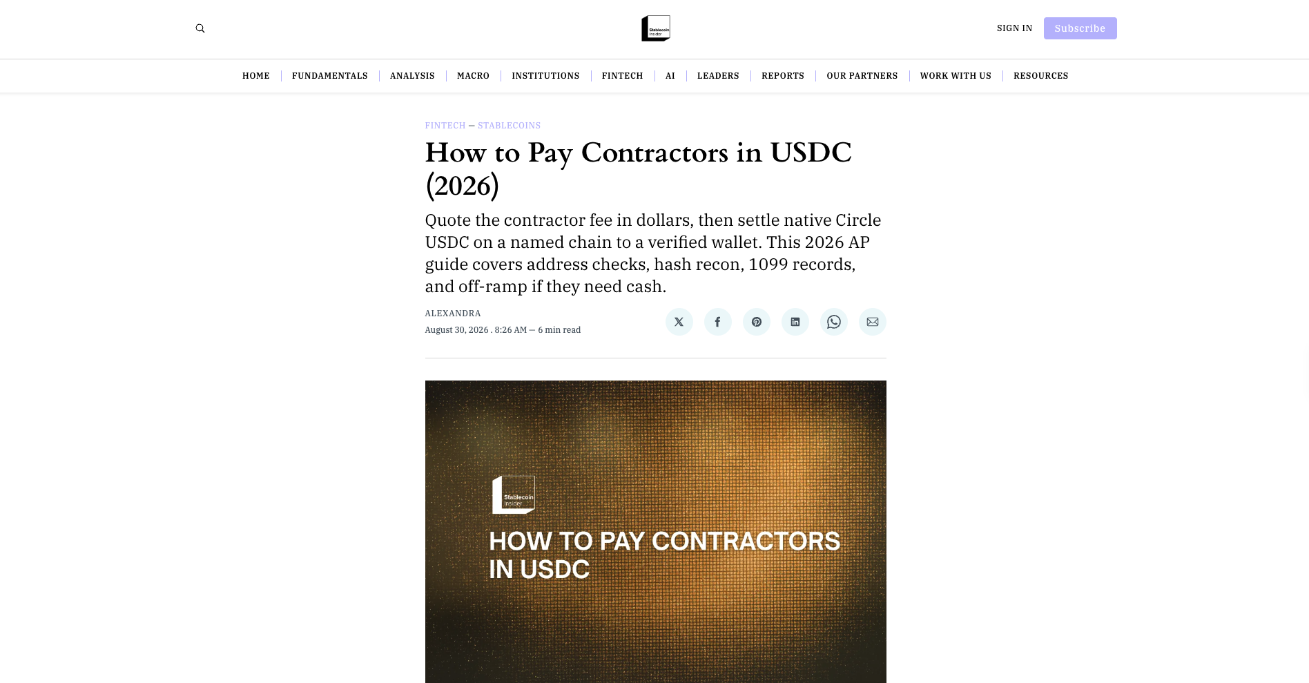 How to Pay Contractors in USDC (2026)