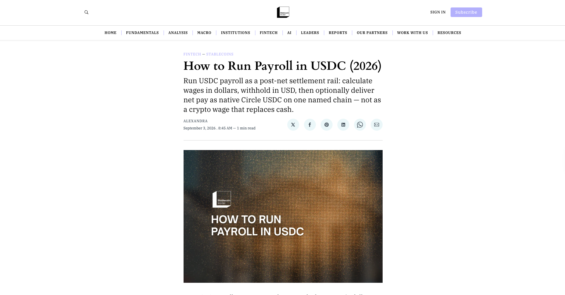 How to Run Payroll in USDC (2026)