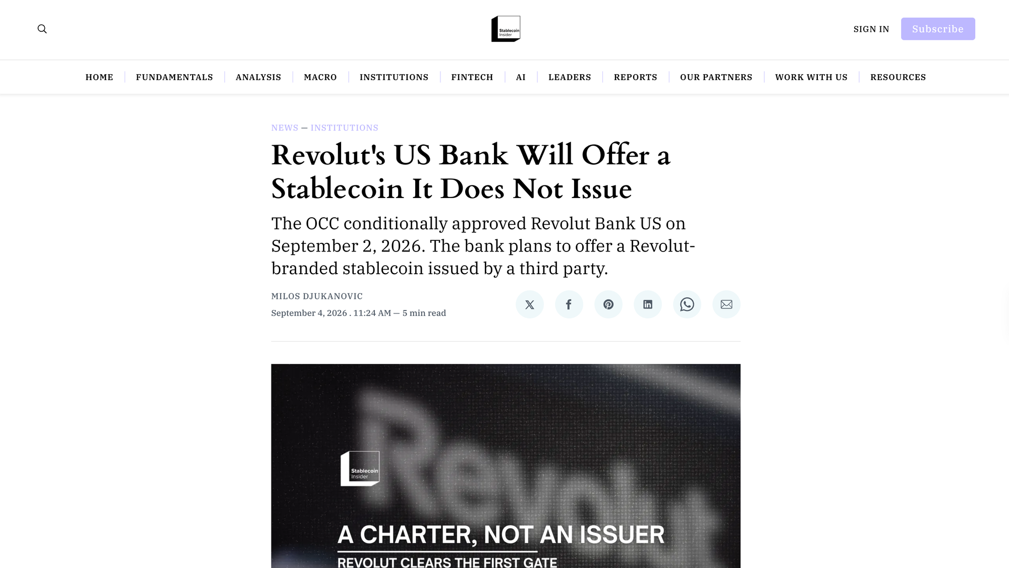 Revolut's US Bank Will Offer a Stablecoin It Does Not Issue
