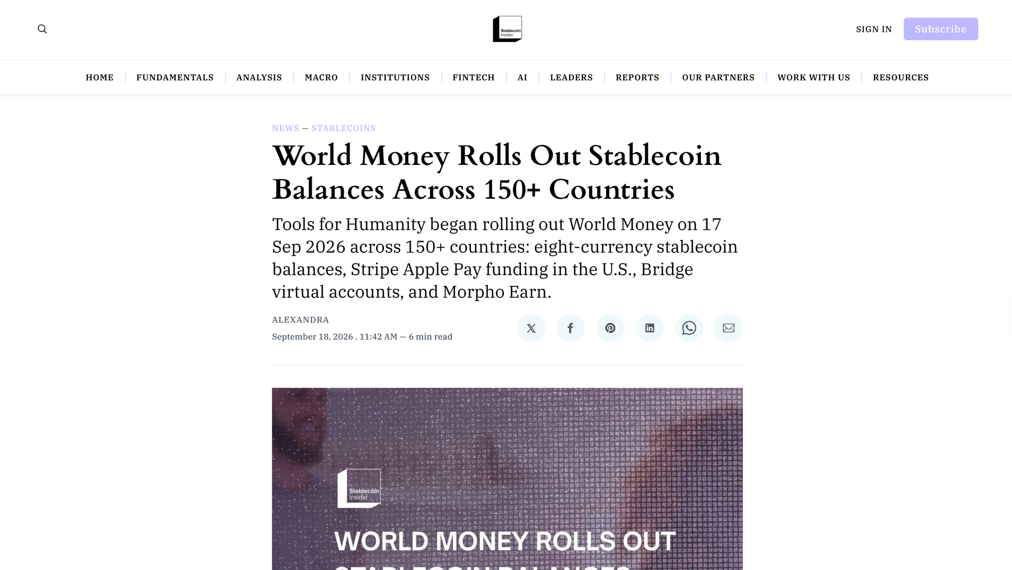 World Money Rolls Out Stablecoin Balances Across 150+ Countries