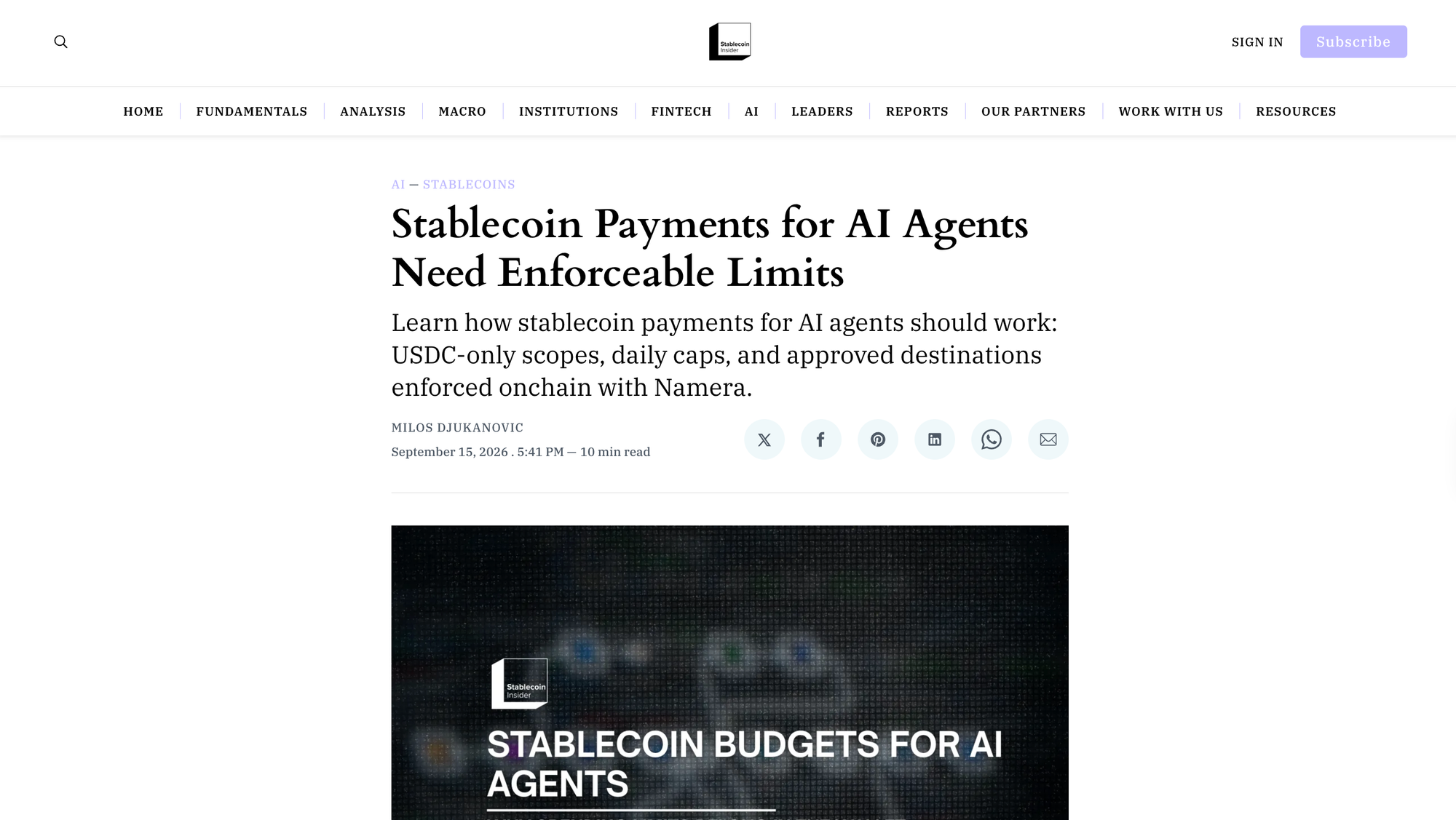 Stablecoin Payments for AI Agents Need Enforceable Limits