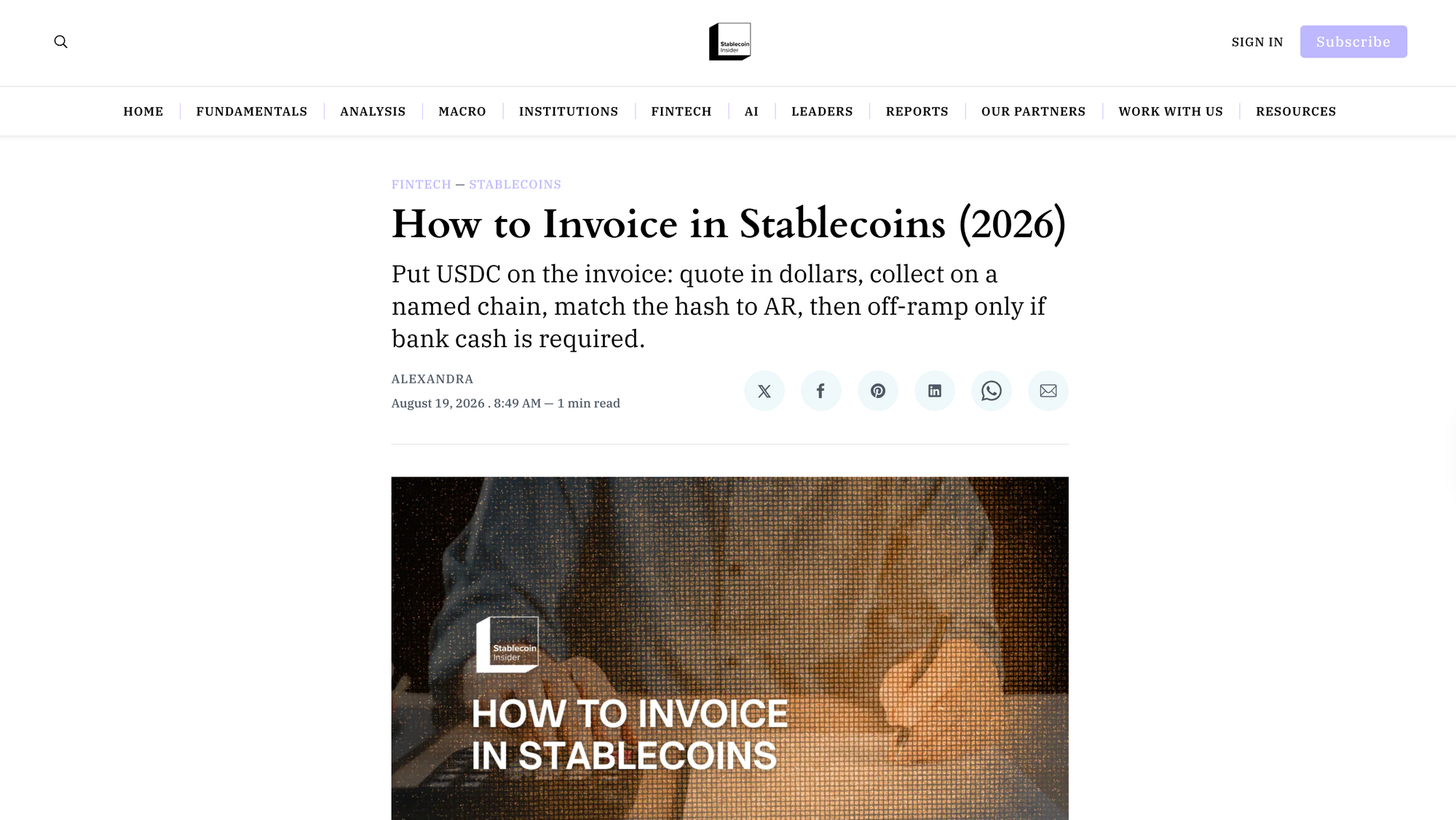 How to Invoice in Stablecoins (2026)