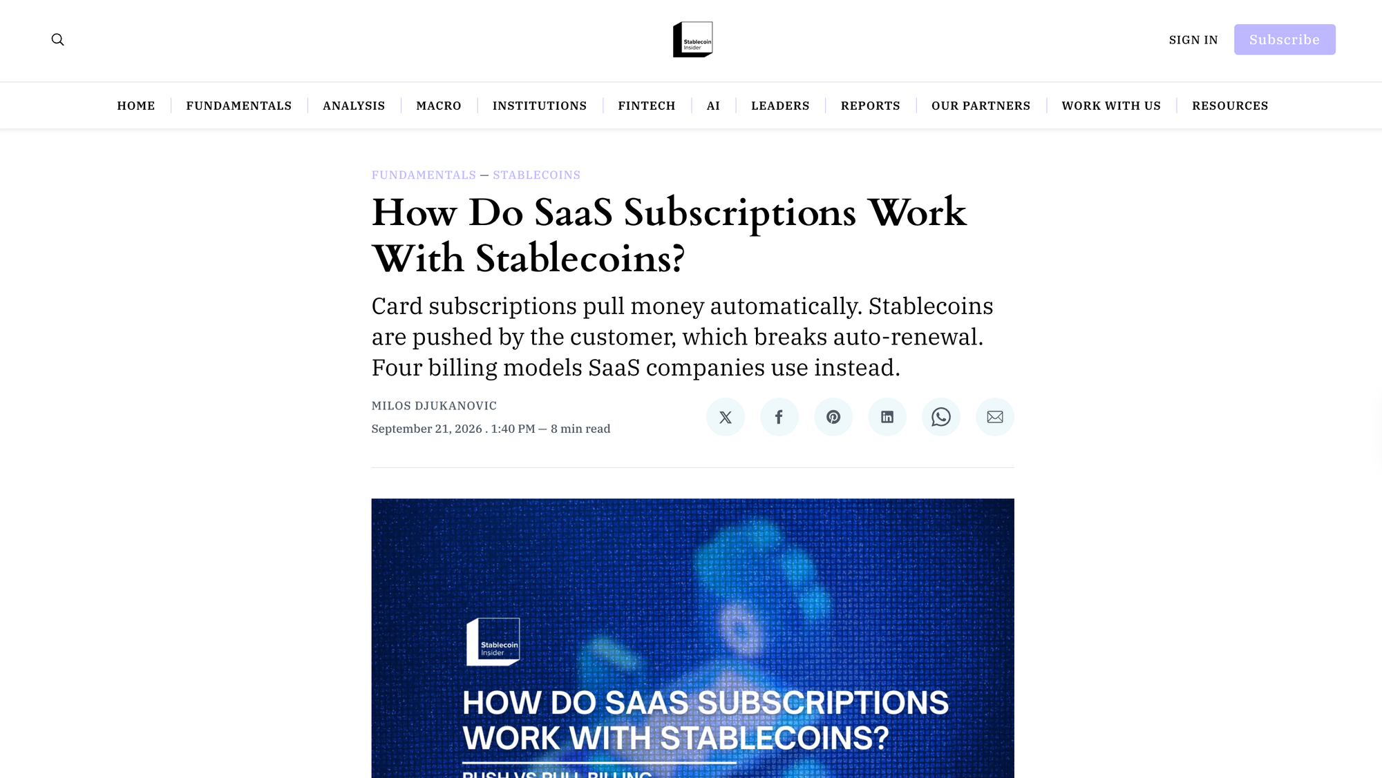 How Do SaaS Subscriptions Work With Stablecoins?