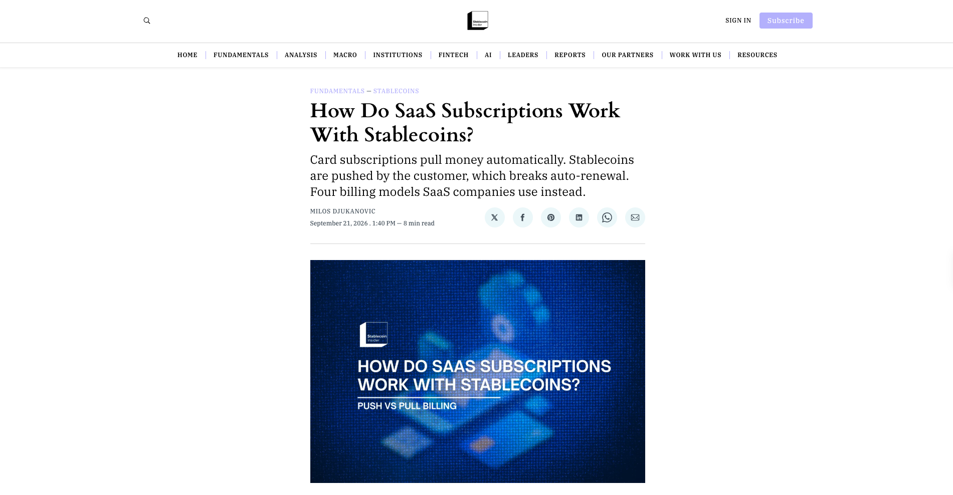 How Do SaaS Subscriptions Work With Stablecoins?