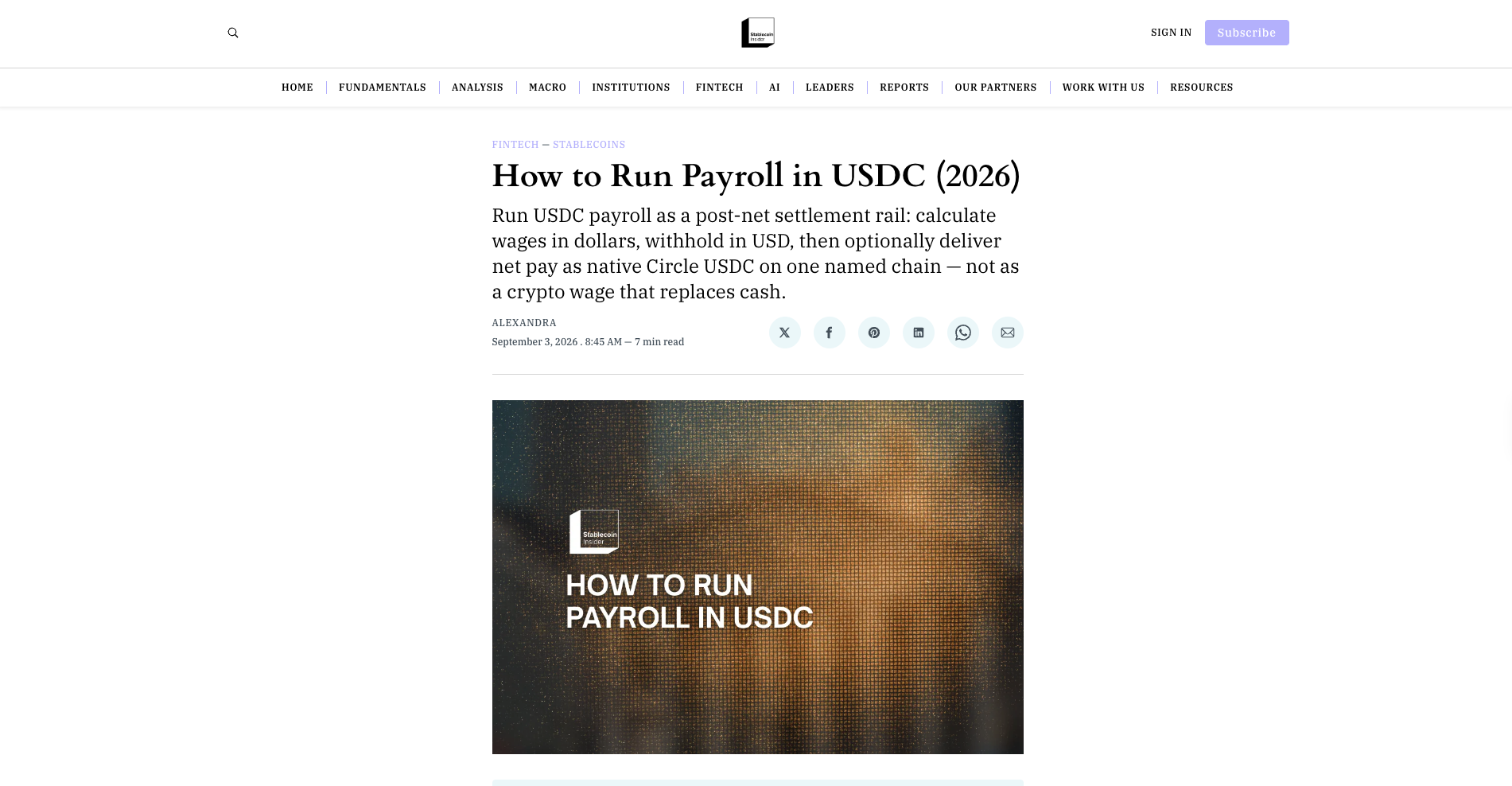 How to Run Payroll in USDC (2026)