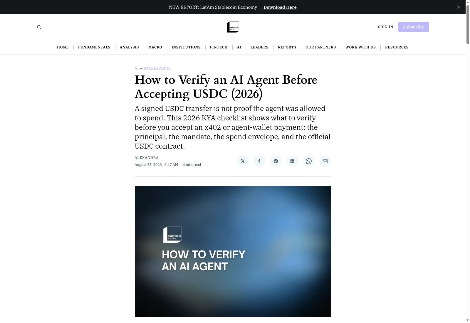How to Verify an AI Agent Before Accepting USDC (2026)