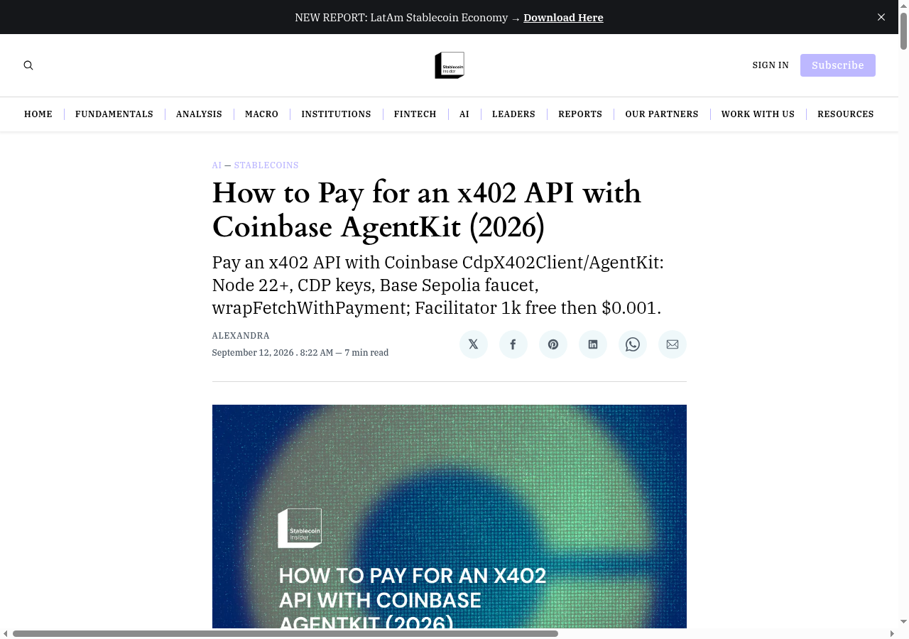 How to pay for an x402 API with Coinbase AgentKit