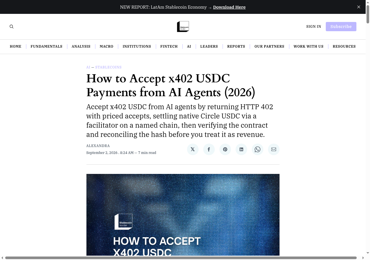 How to Accept x402 USDC Payments from AI Agents