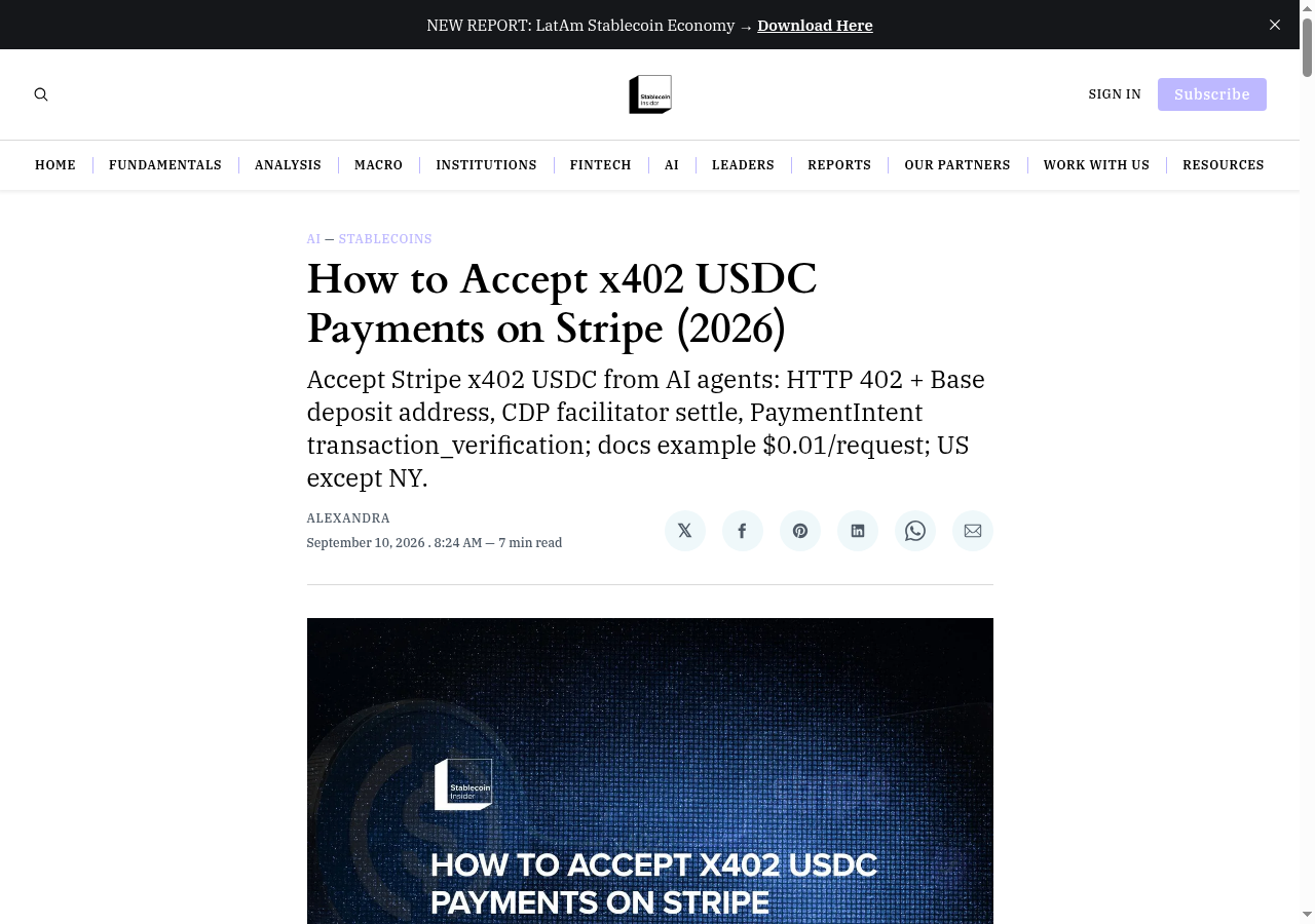 How to Accept x402 USDC Payments on Stripe