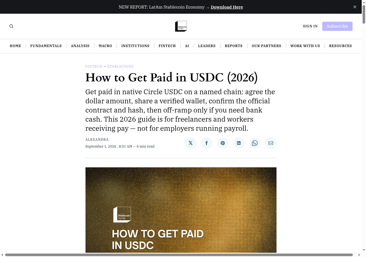 How to Get Paid in USDC (2026)